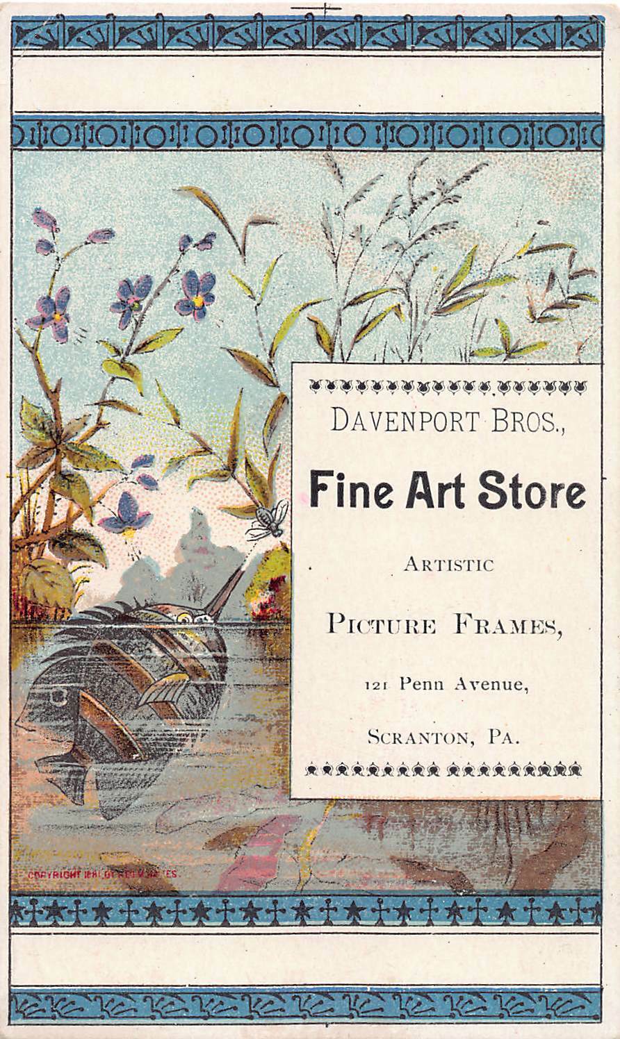 Davenport Bros. Fine Art Store, Early Trade Card, Size: 127 mm x 72 mm