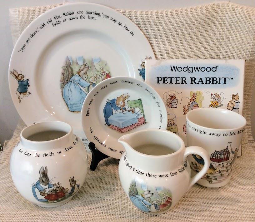 Vintage Wedgwood Beatrix Potter Peter Rabbit Dinnerware Lot Plate Bowl Pitcher +