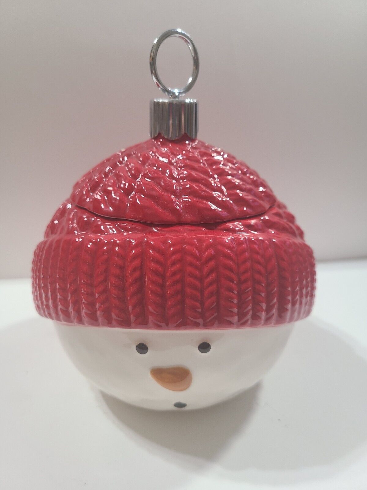 Teleflora 2020 Christmas Snowman Ornament Lidded Jar / Candy Dish Holiday Decor