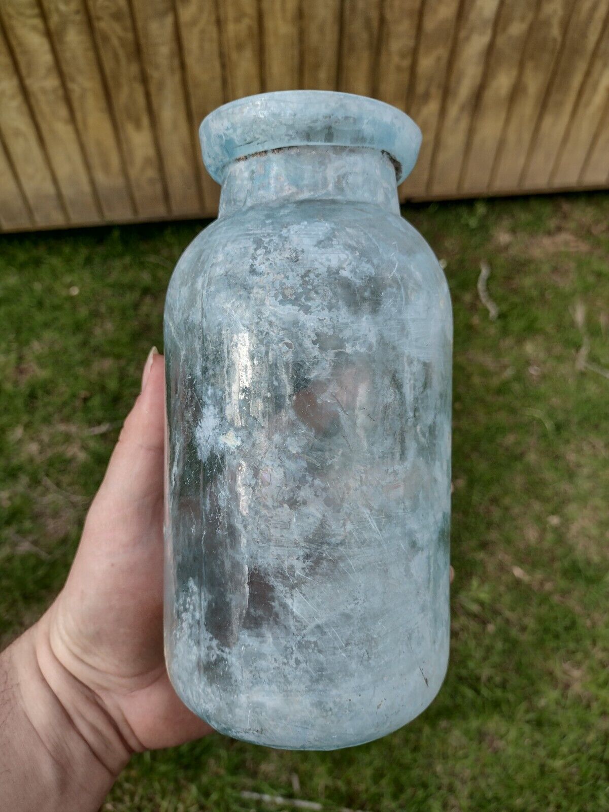 Antique Cunningham & Ihmson Pittsburgh Pennsylvania applied top wax seal jar.