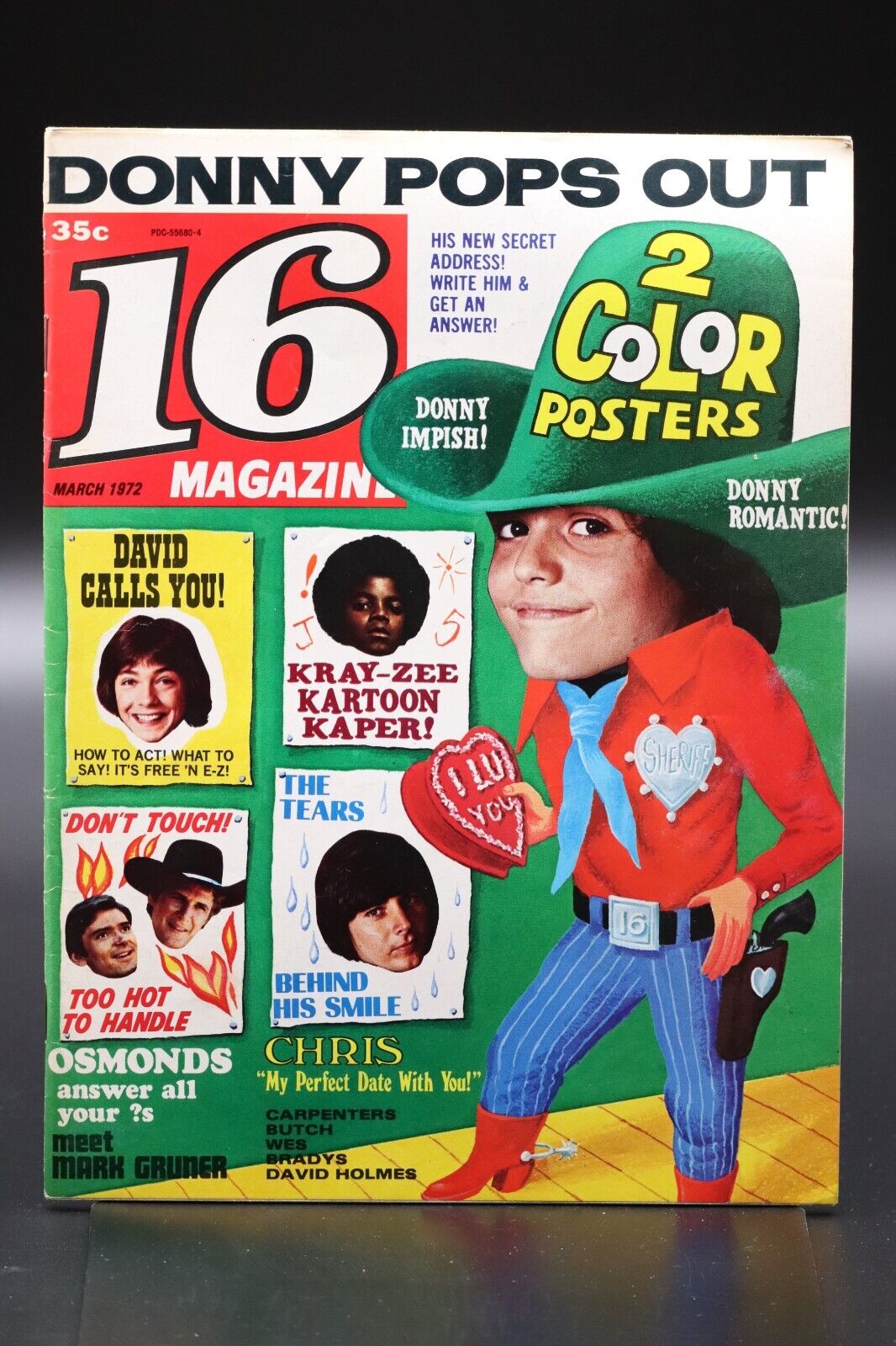 16 Magazine March 1972 Donny Osmond David Cassidy Jackson 5 Knight No Poster GD