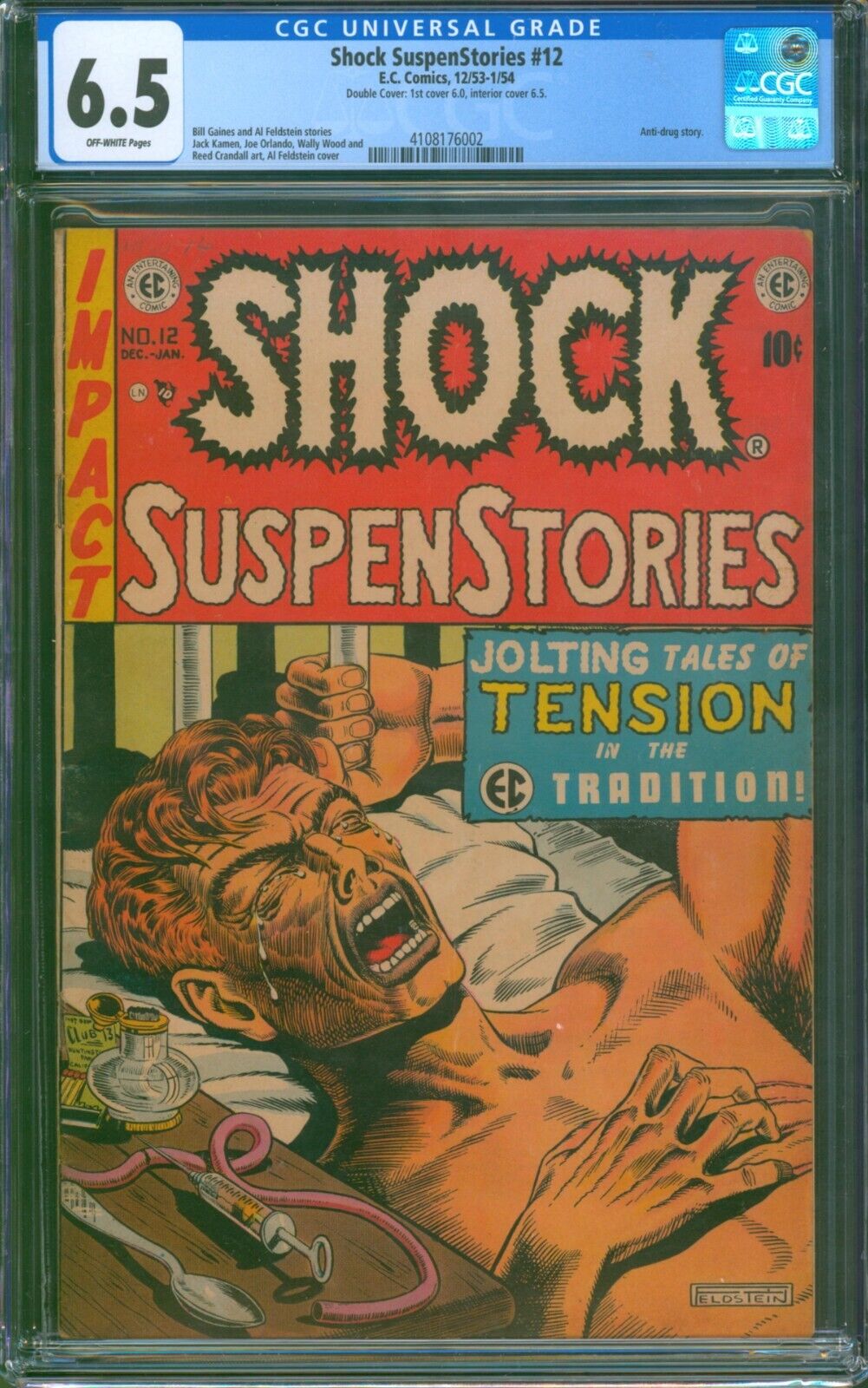 Shock SuspenStories #12 ⭐ CGC 6.5 DOUBLE COVER ERROR ⭐ Golden Age Horror EC 1953