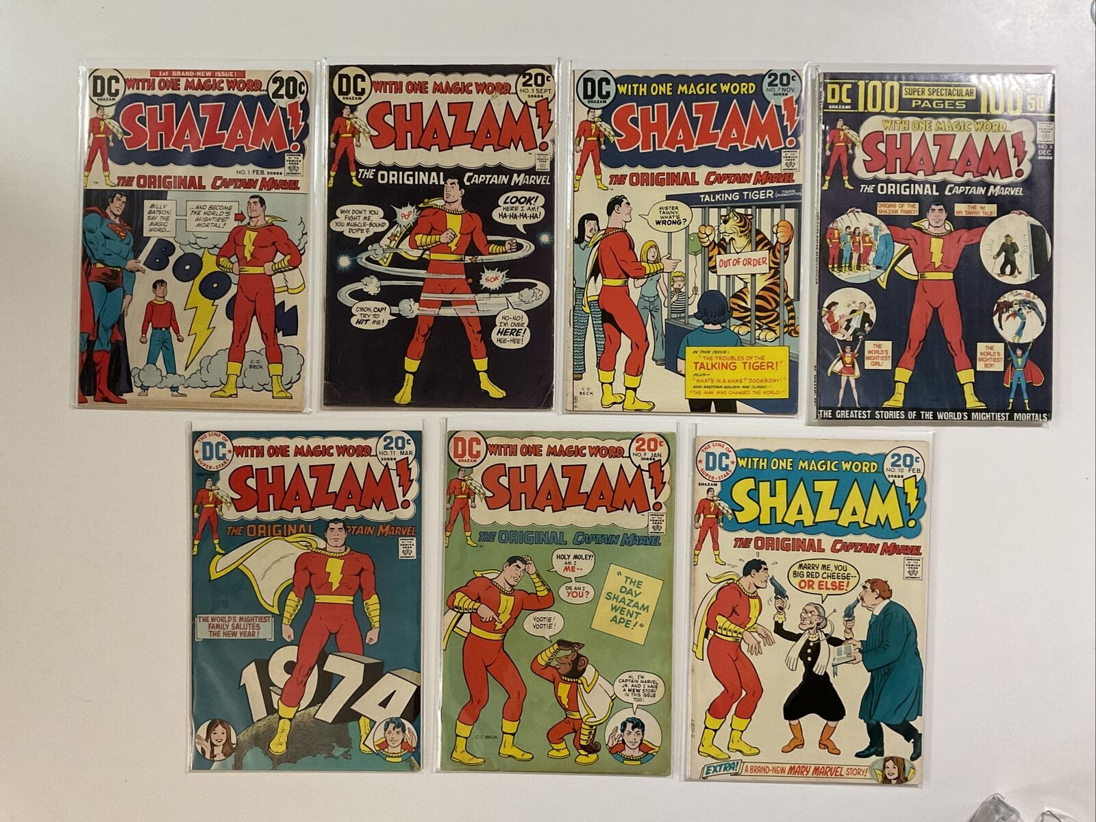 Shazam #1 5 7 8 9 10 11 1973/1974 7 Book Lot DC