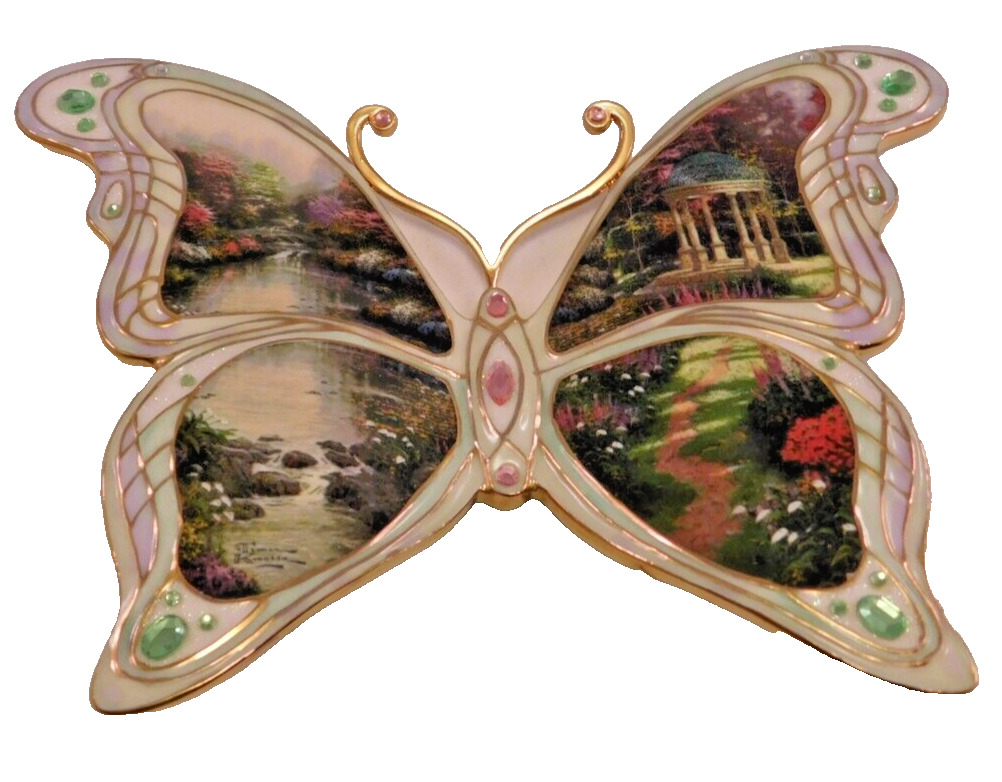 Thomas Kinkade Porcelain Butterfly The Garden of Prayer ~On Wings Of Beauty VTG