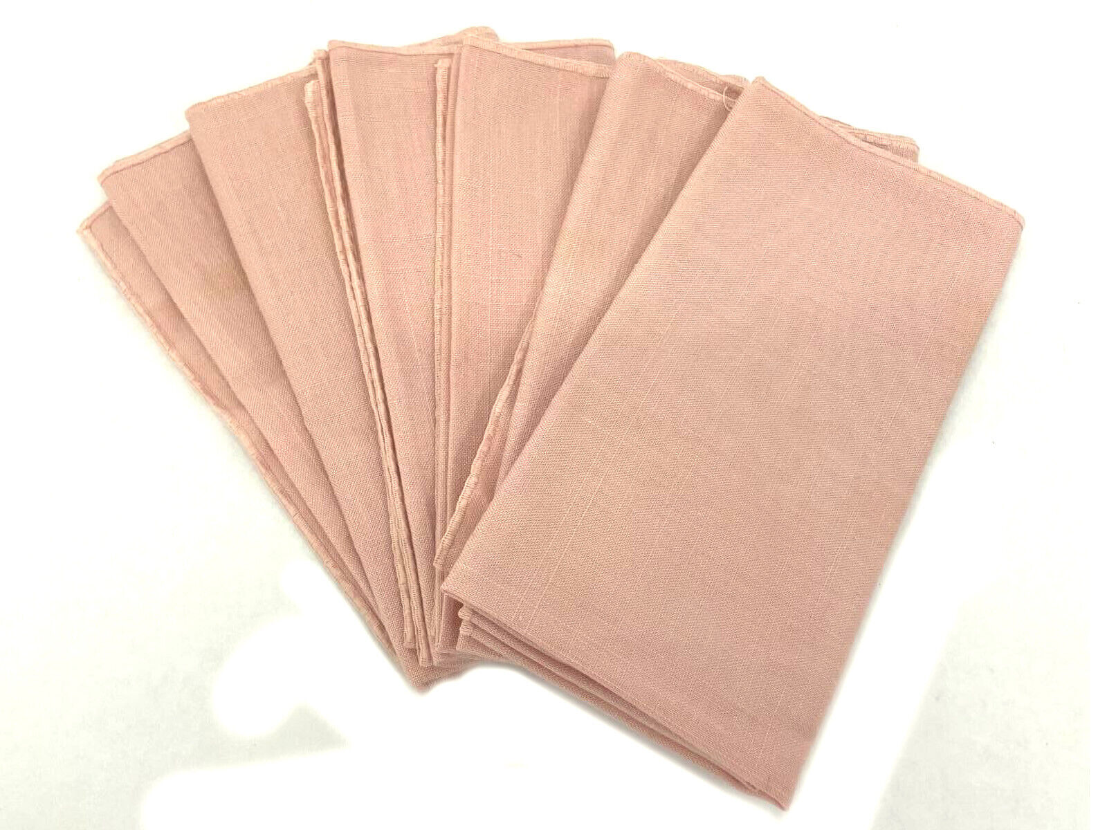 Lot of 6 Cloth Table Napkins Pink Fabric