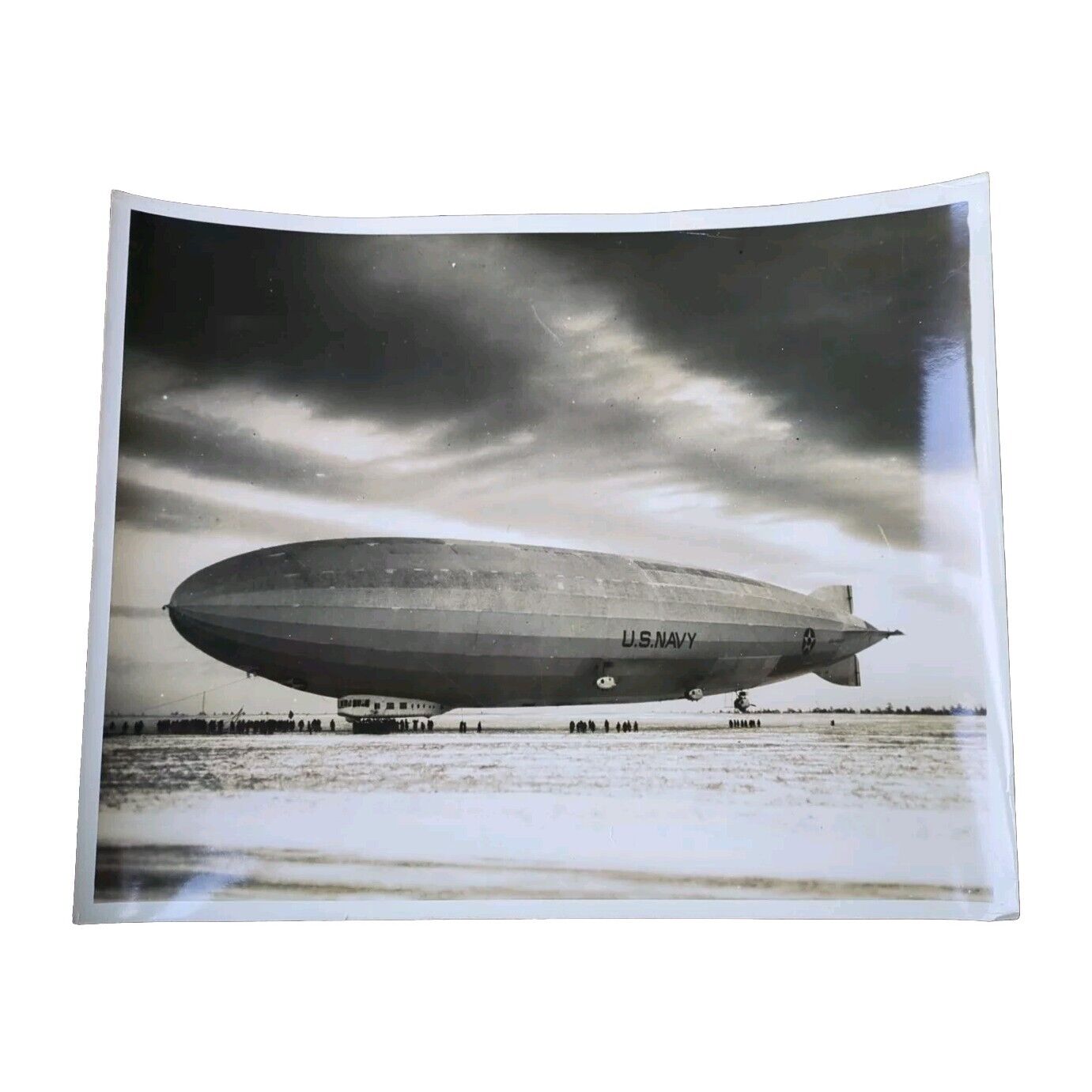 Antique 8x10 Black And White Photograph USS Los Angeles Dirigible Zeppelin 1920s