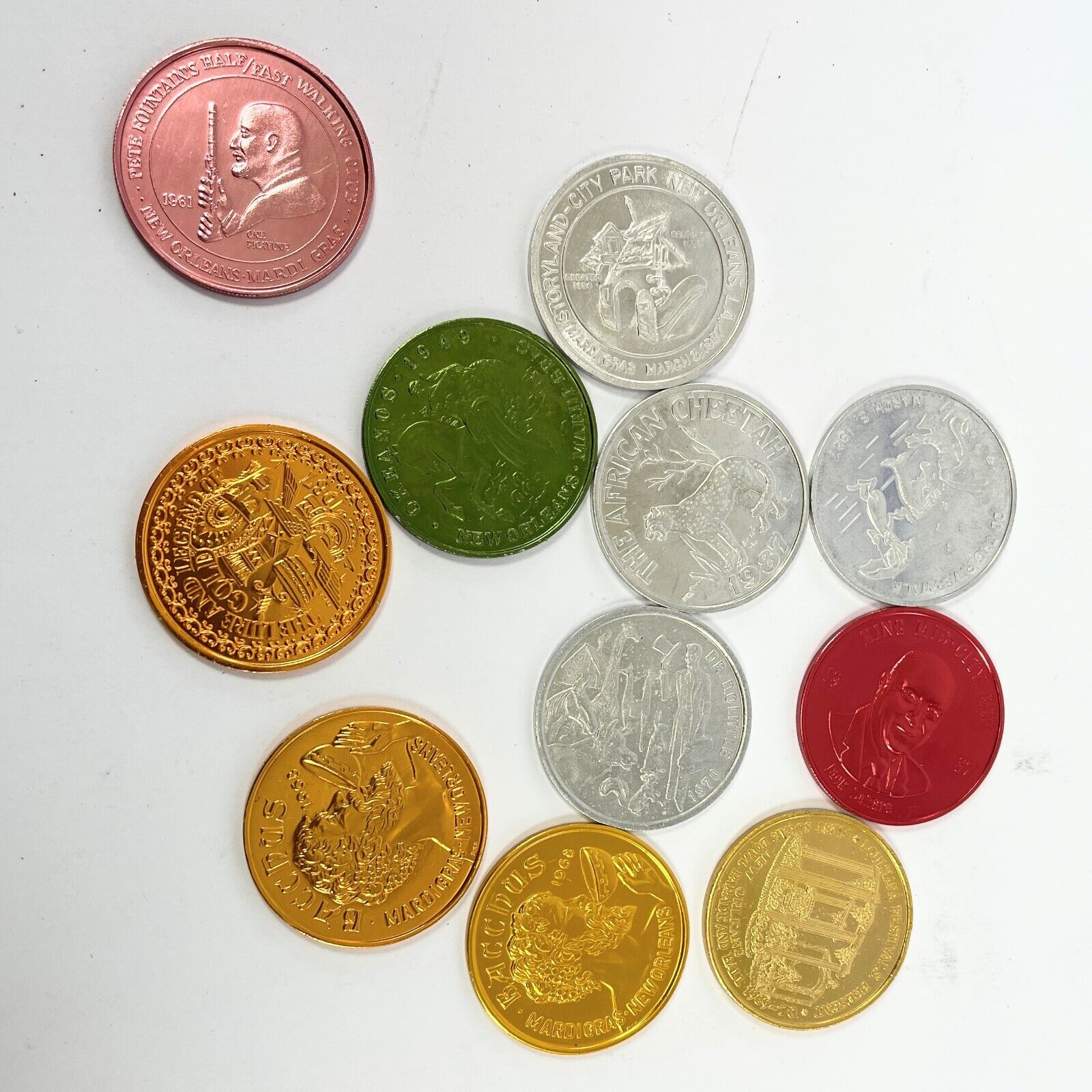 Vintage Lot of 11 Mardi Gras New Orleans Louisiana LA Token Coins Souvenirs