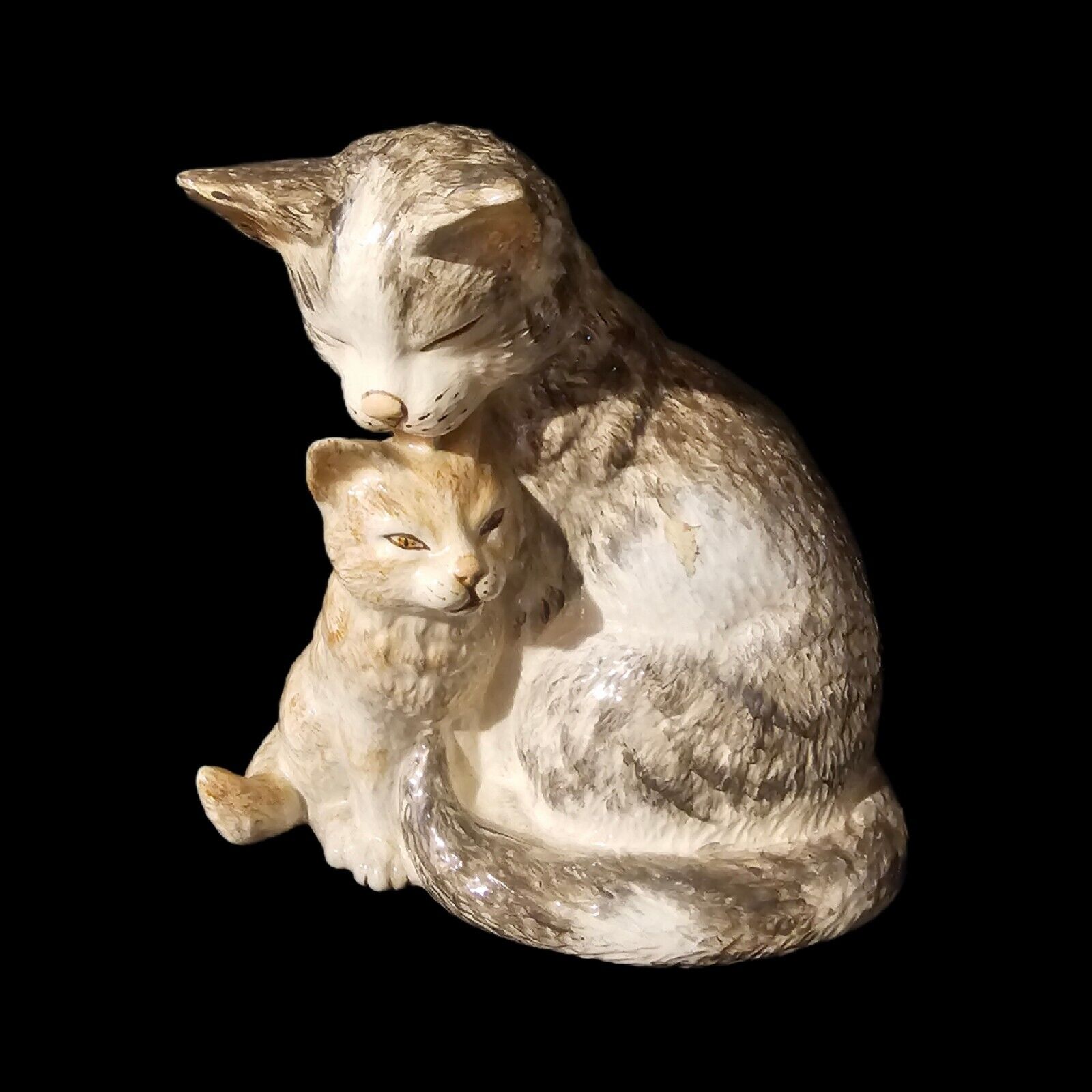 Port Of Newport Designer Ceramics Mother Cat & Kitten, Signed