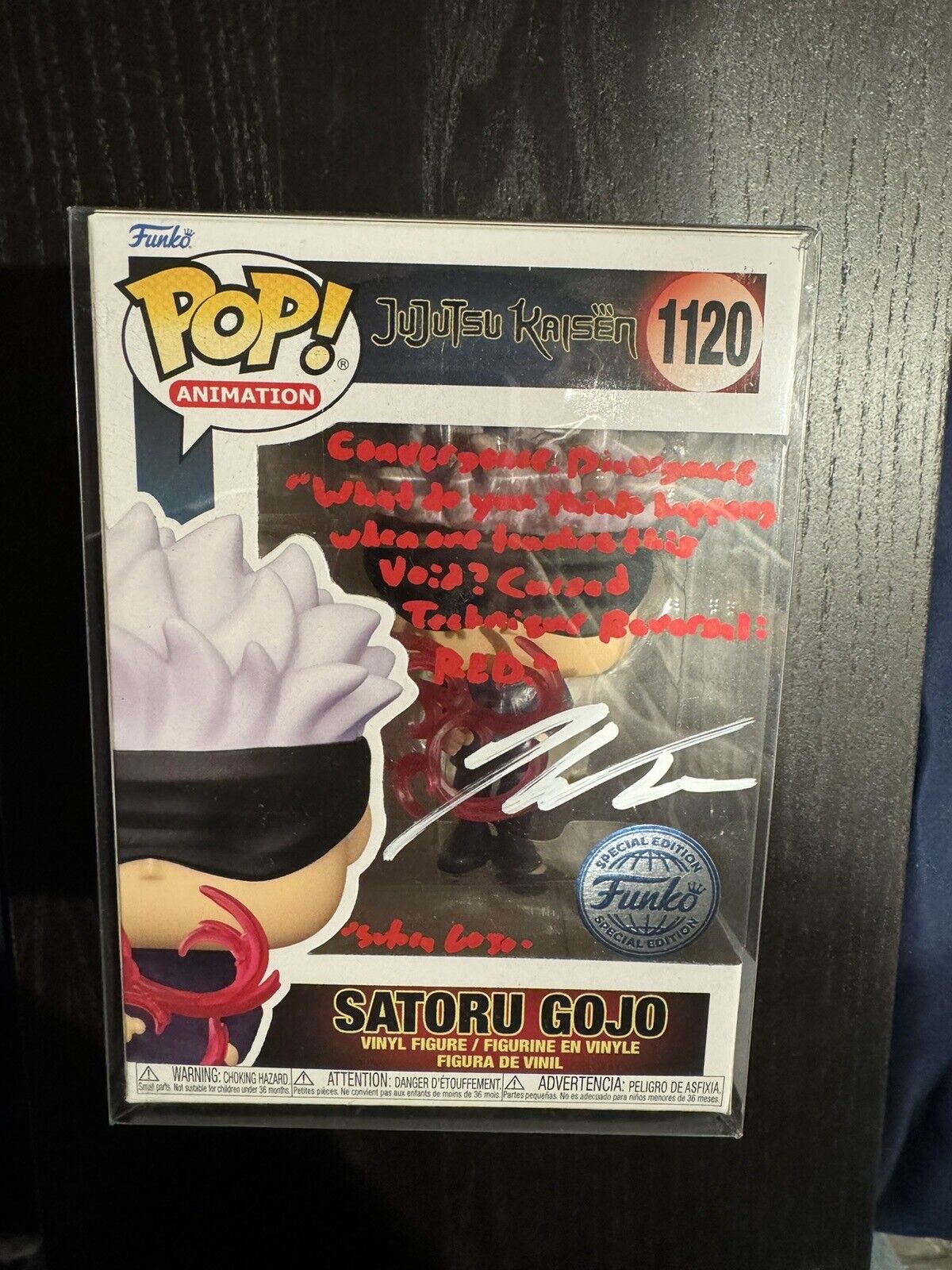 Special Edition - Satoru Gojo #1120 - Funko Pop- SIGNED AND QUOTED.