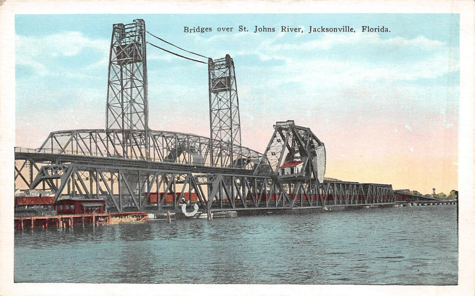 UPICK POSTCARD Bridges over St. Johns River, Jacksonville, Florida, Unposted PC 
