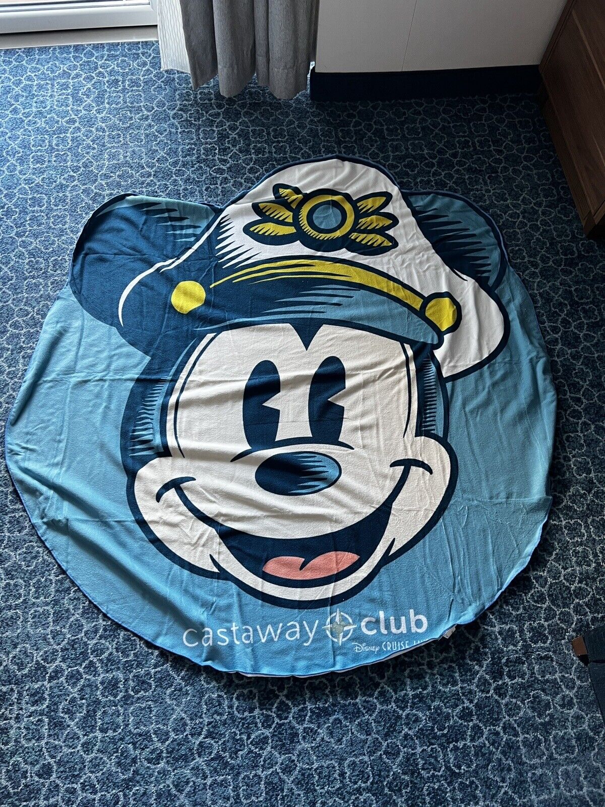 Disney Cruise Line DCL 25th Anniversary Mickey Round Beach Towel Castaway Club
