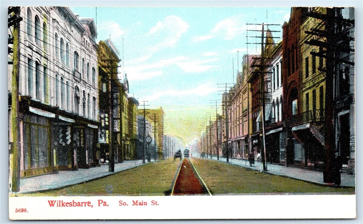 Postcard South Main Street, Wilkes-Barre PA J140
