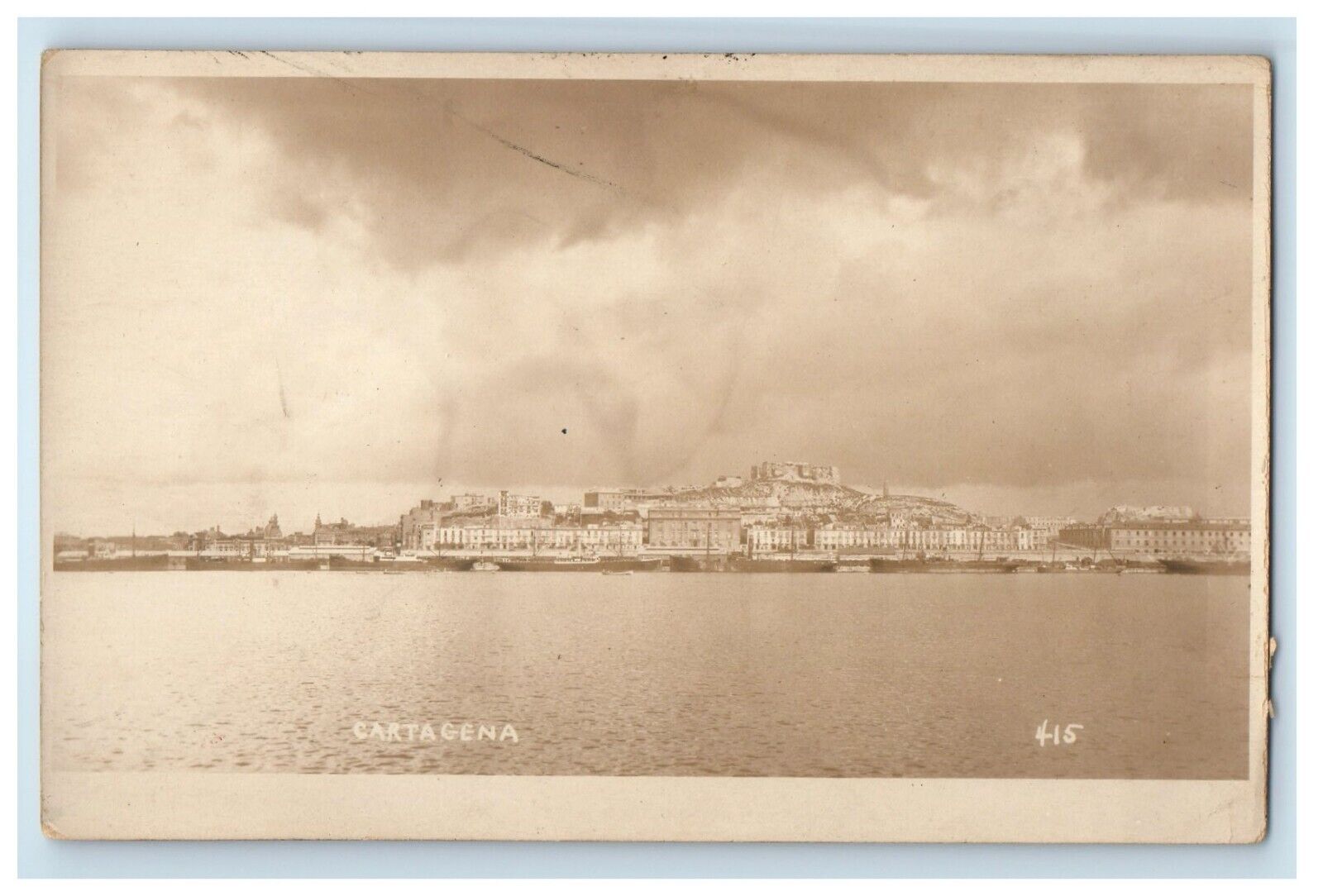 c1920's Sea View Cartagena Columbia RPPC Photo Unposted Vintage Postcard