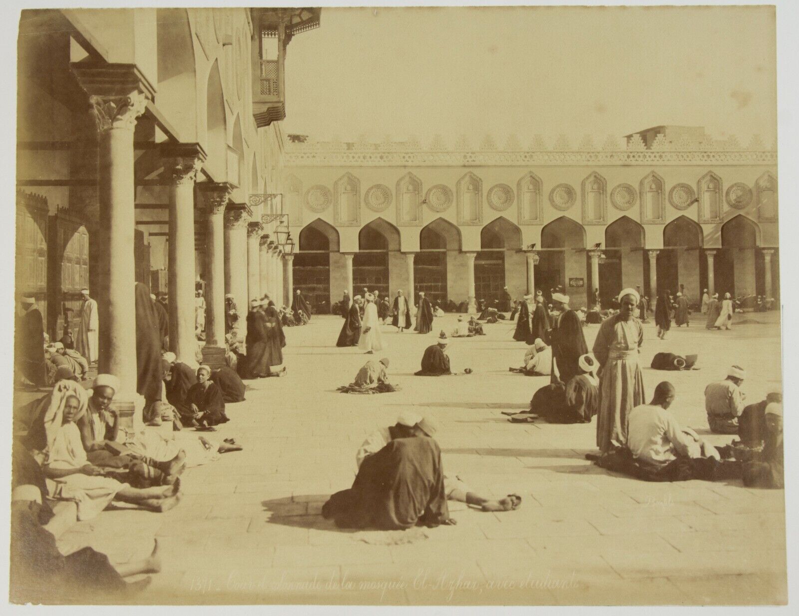 1880s Felix BONFILS Scholars Mosque El-Azhar Cairo original albumen photograph