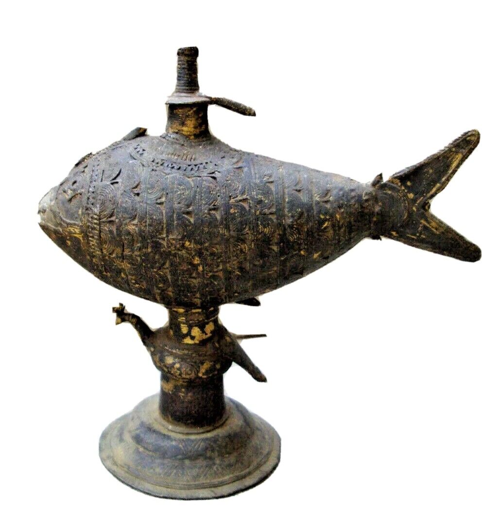 Vintage Islamic Brass Hand Made Diya Oil Dispenser Holy Diya Oil Lamp