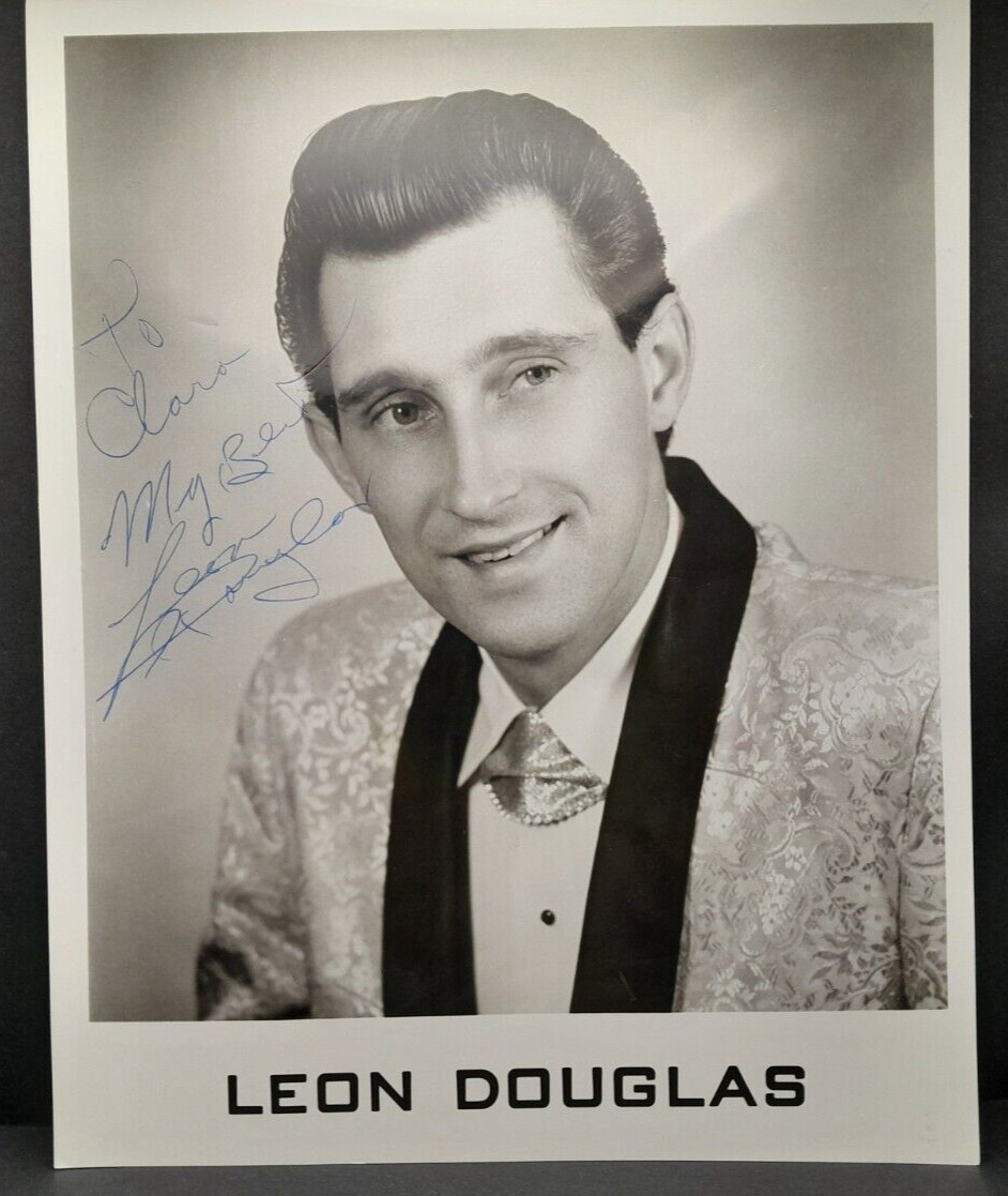 Country Singer Leon Douglas Press Photo and Signature Circa 1960's