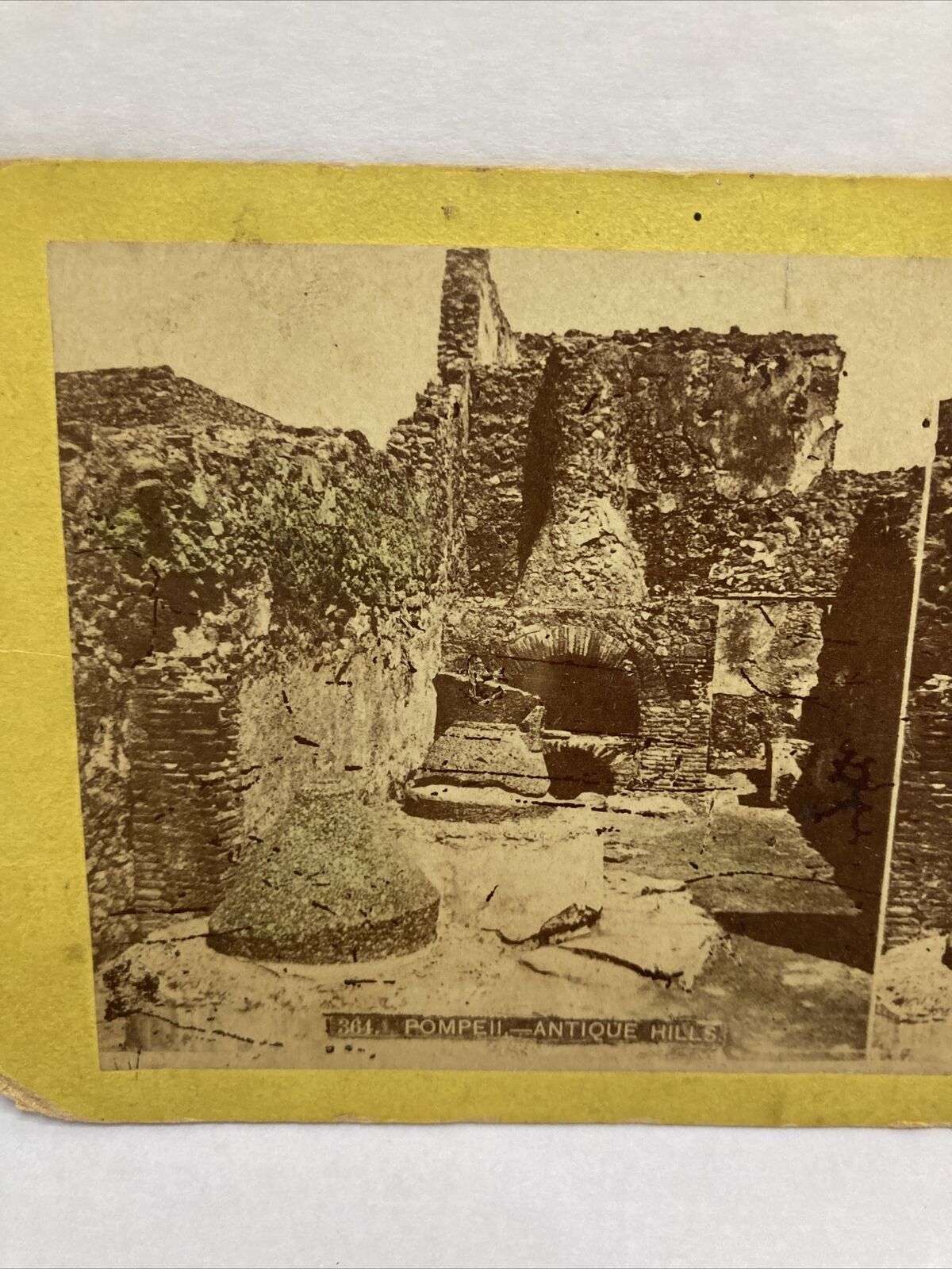 Antique 1800s Pompeii Italy Antique Hills Stereoview Stereograph Photo Card