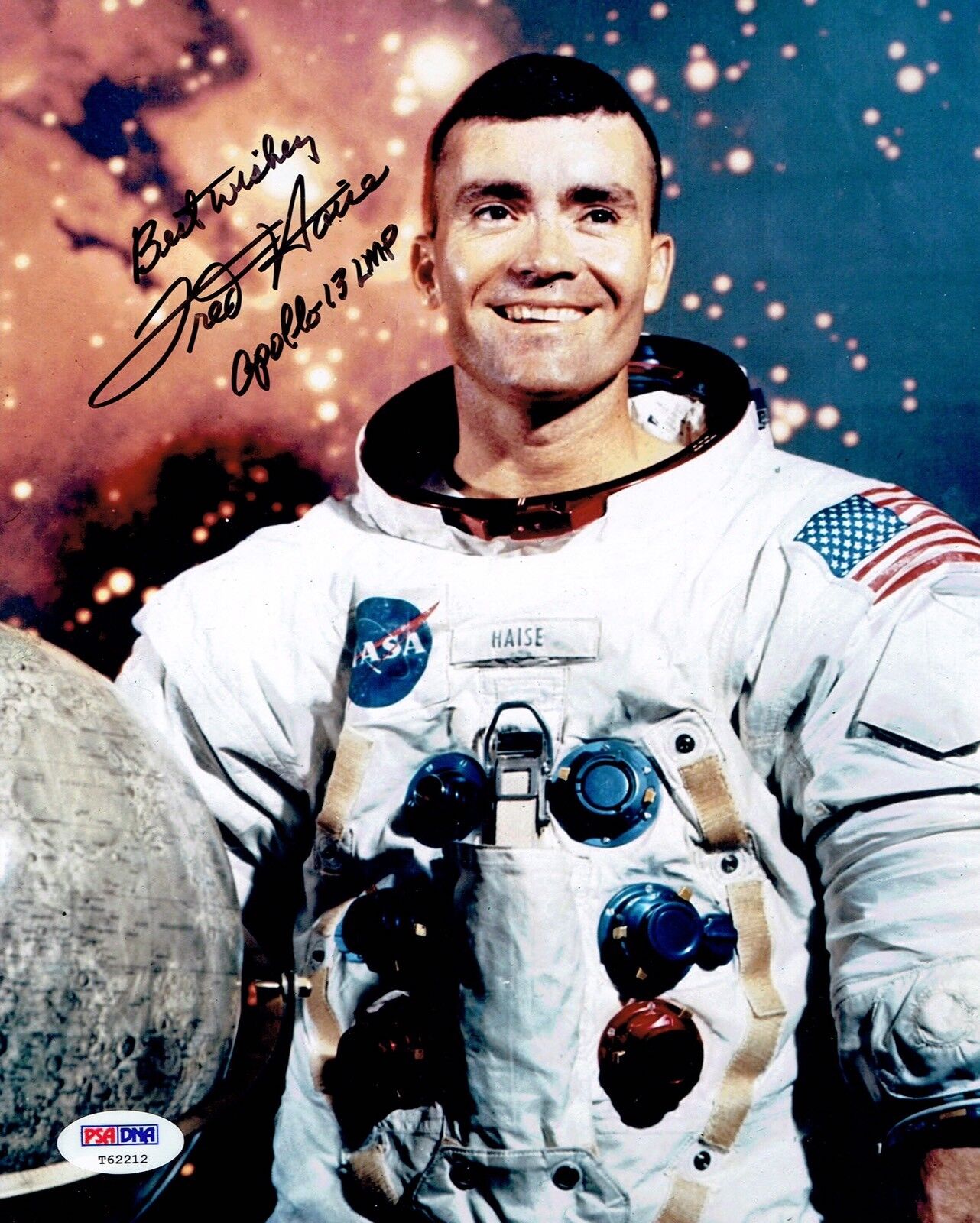 NASA HOF Apollo 13 Astronaut Fred HAISE Signed Autographed 8x10 Photo PSA/DNA