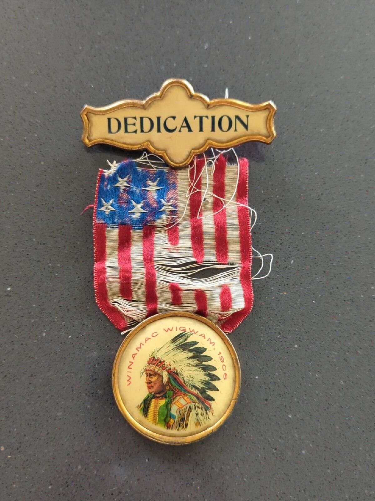 Antique Medal RARE Dedication Winamac Wigwam 1906 FF