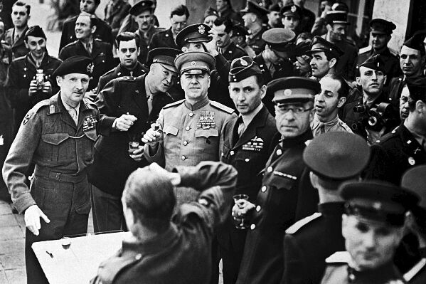 New 5x7 World War II Photo: Zhukov Decorates Field Marshall Bernard Montgomery