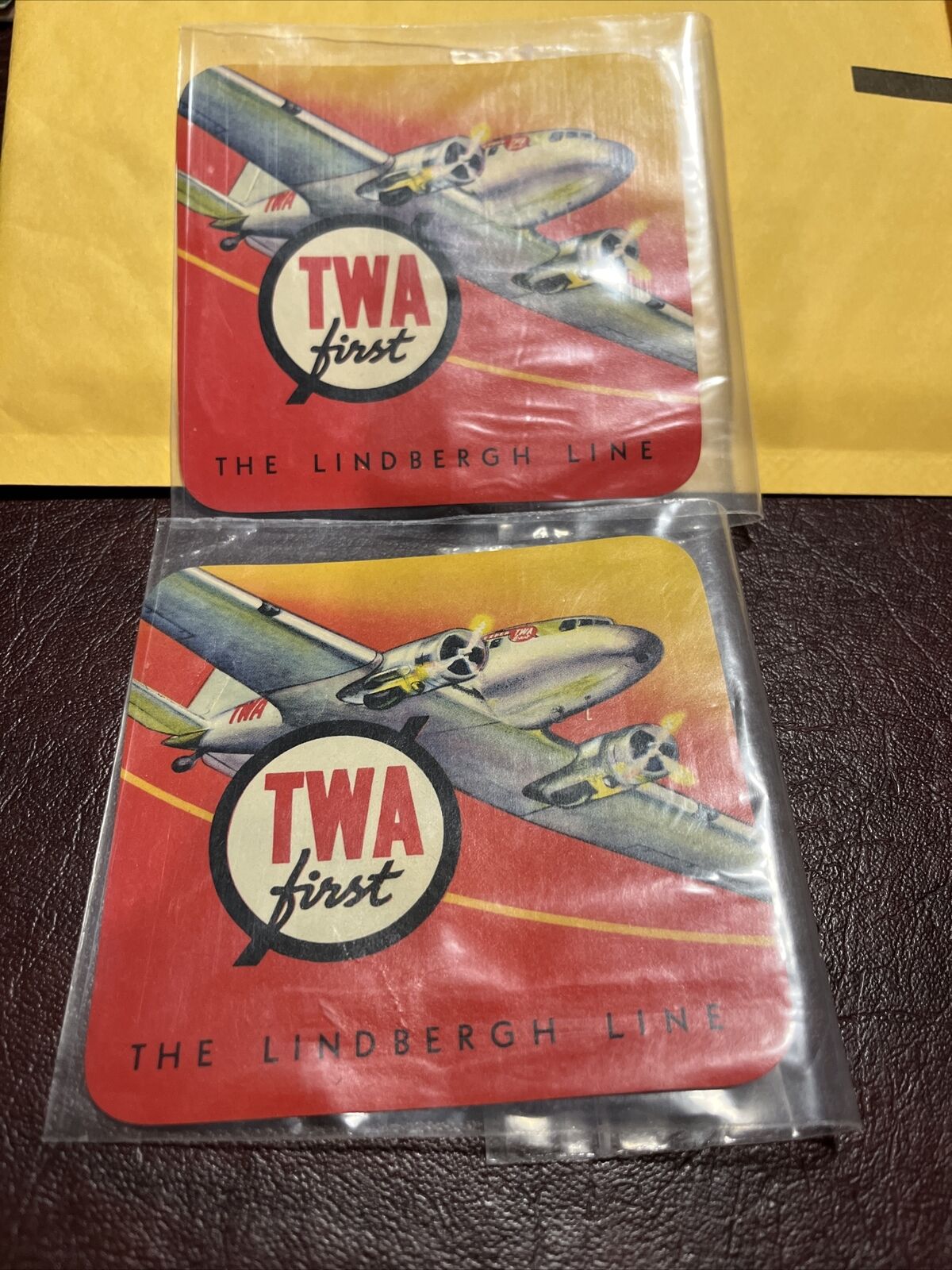 Vintage TWA First The Lindbergh Line Luggage Collectibles