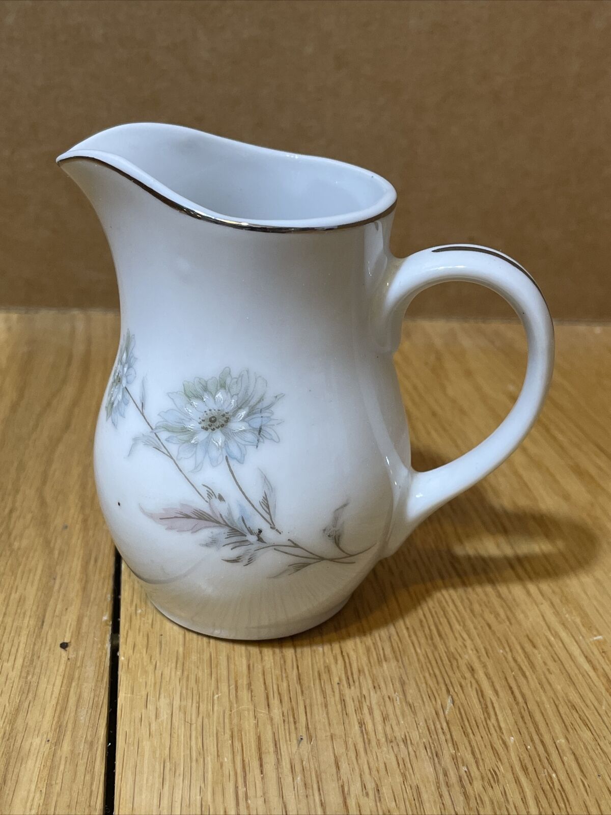Vintage Yamaka China Japan Bud Vase Pitcher Creamer Blue Flowers Ceramic RARE