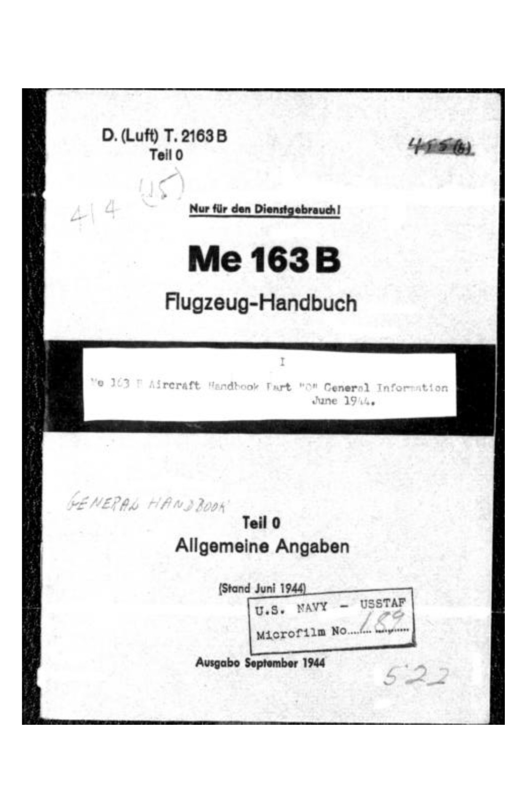 297 Page German Messerschmitt Me 163 B & Me 262 A-1 Flugzeug Handbuch on CD