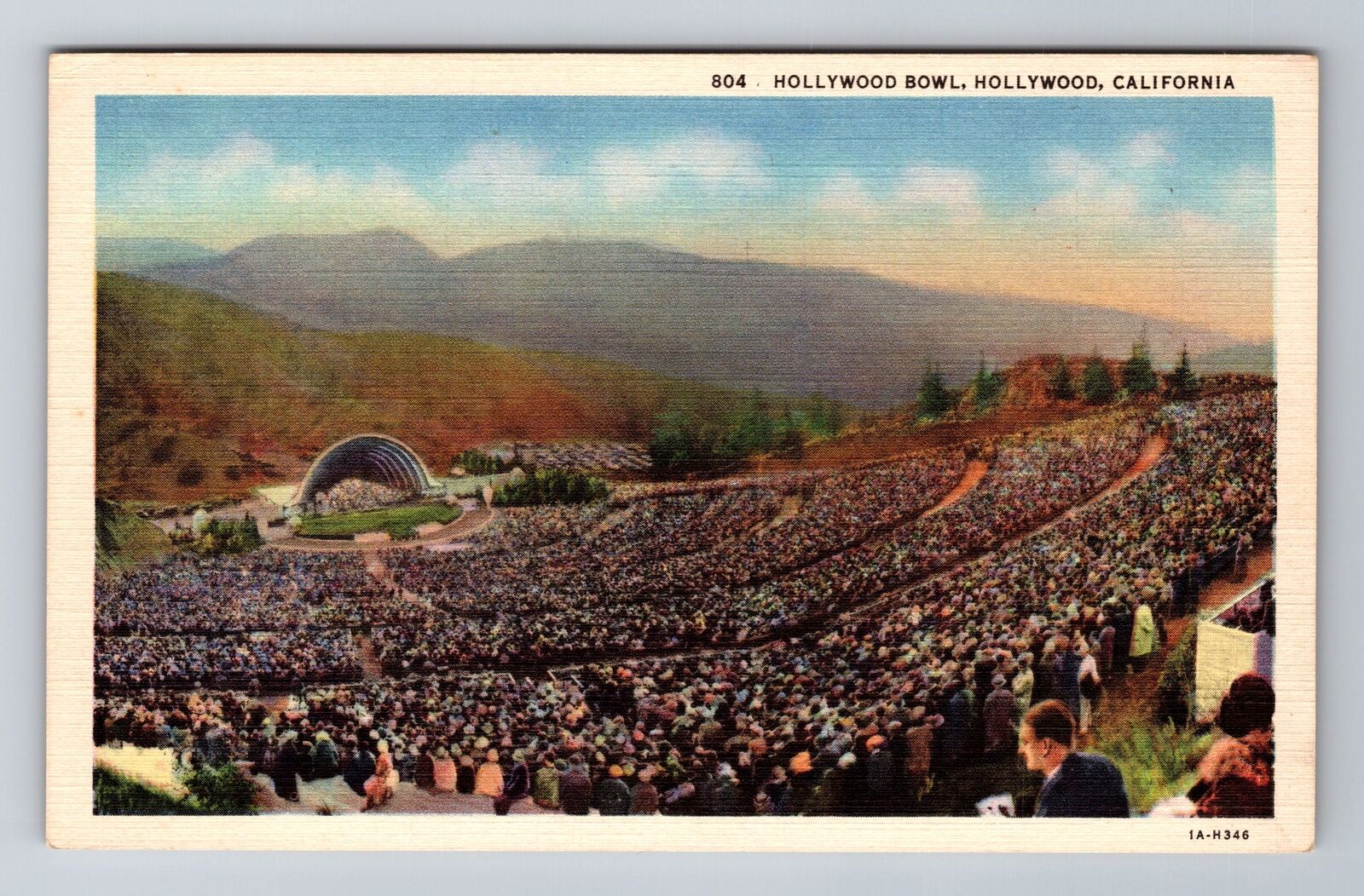 Hollywood CA- California, Aerial Hollywood Bowl, Antique, Vintage Postcard