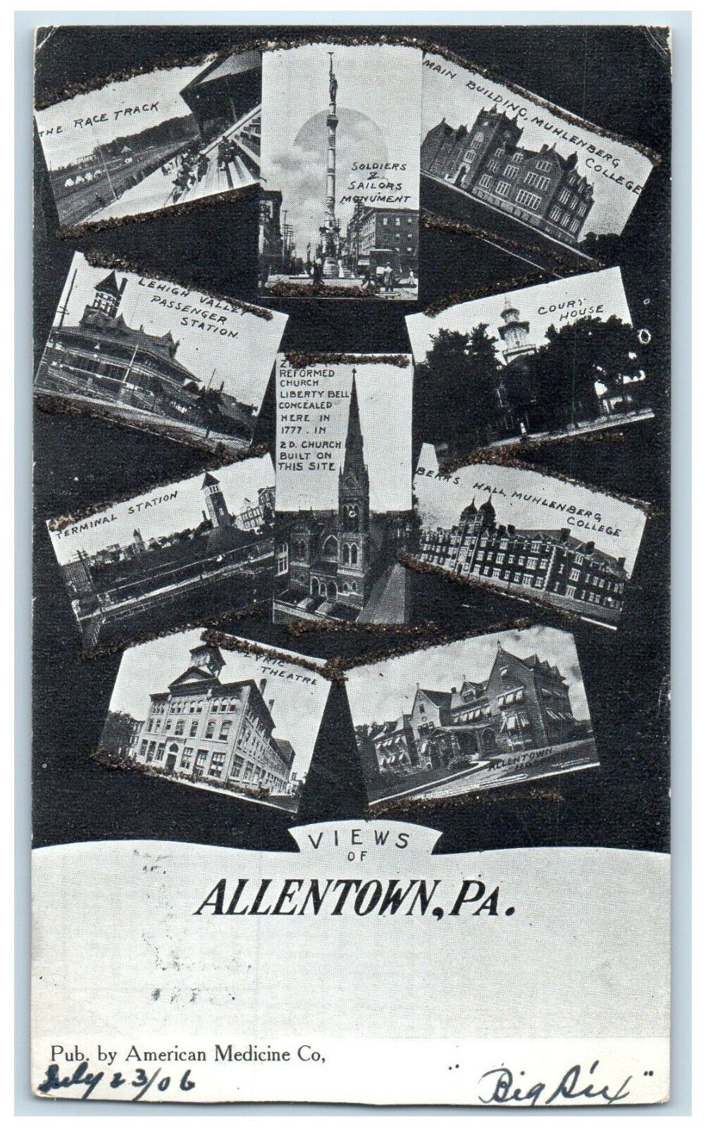 1906 Views Of Allentown Pennsylvania PA Posted Antique Postcard