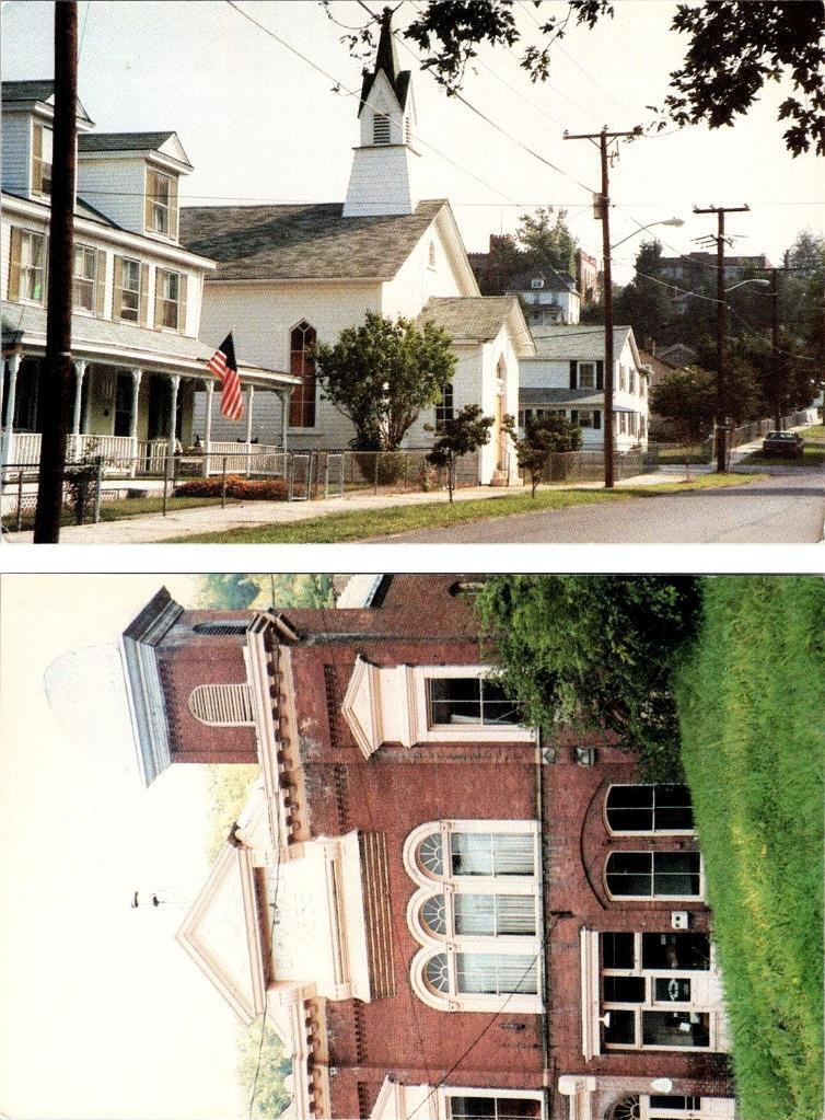 2~4X6 Postcards Pocahontas, VA Virginia STREET SCENE Church & Downtown Building