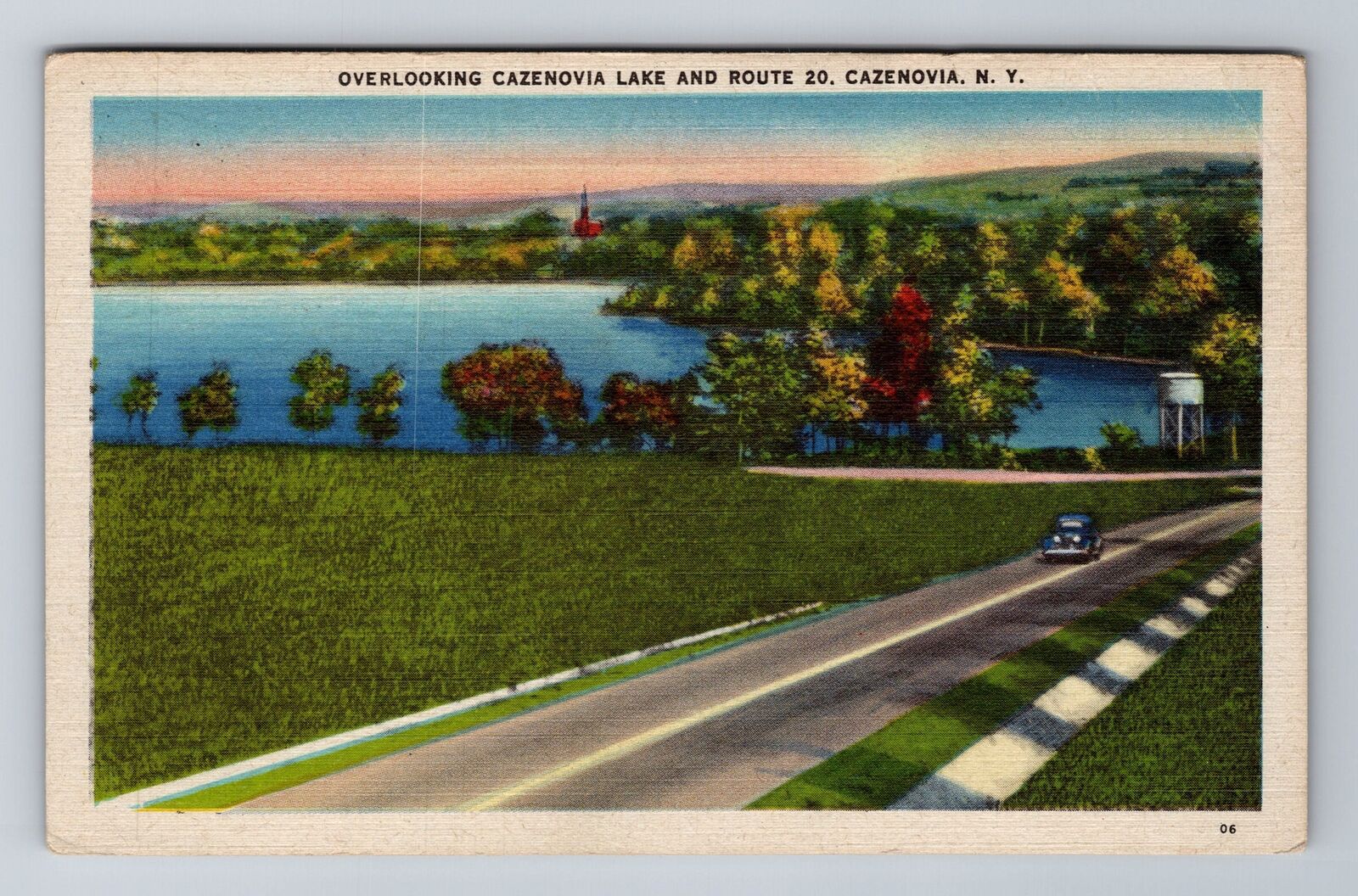 Cazenovia NY-New York, Caenovia Lake, Antique Vintage Souvenir Postcard