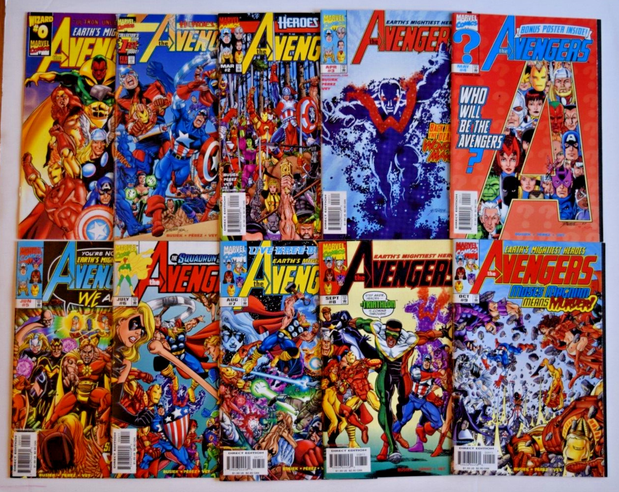 AVENGERS (1998) 94 ISSUE COMPLETE SET #0-84,500-503,FINALE, 1998-2001 ANNUALS