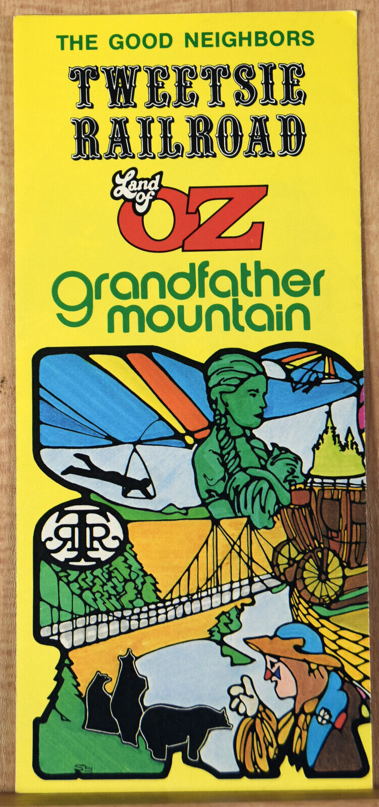 1970s Vintage Flyer Pamphlet Tweetsie Road Land of Oz Grandfather Mountain