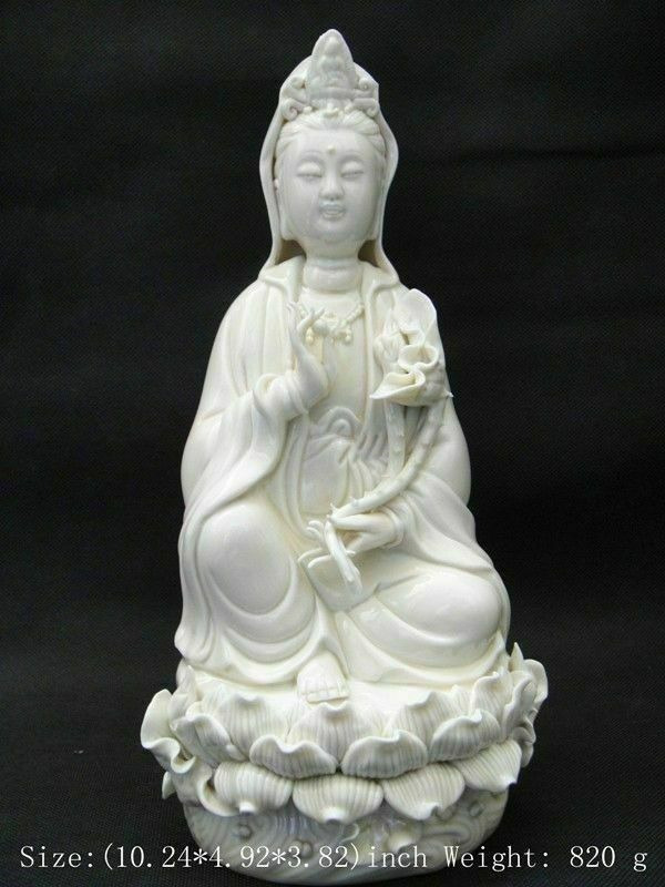 10.24inch/China dehua white porcelain goddess guanyin bodhisattva s1138  LH4384