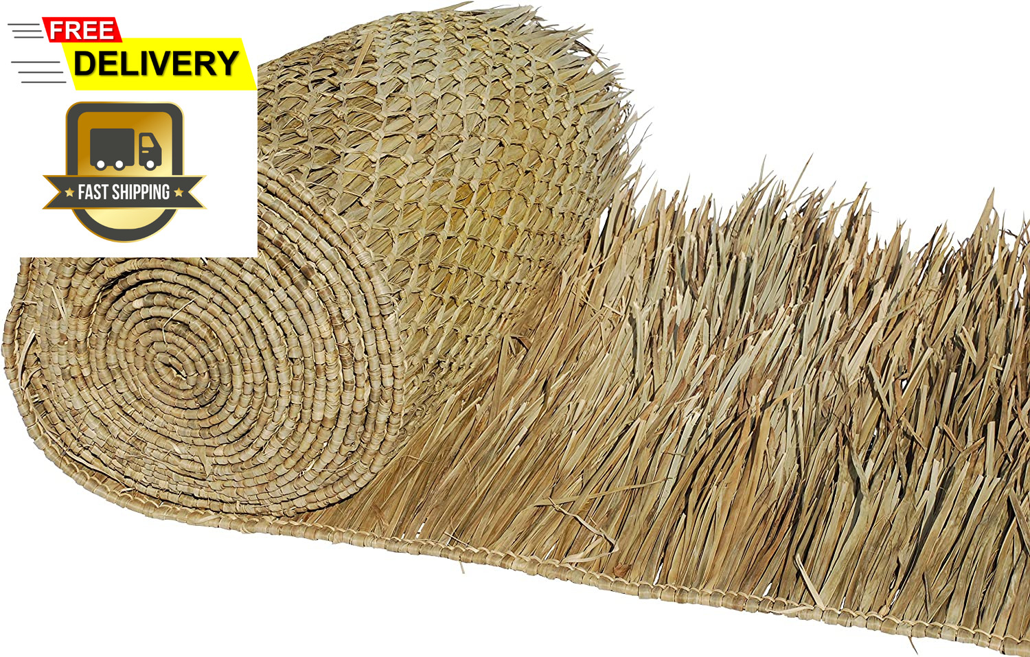 Eco-Friendly Mexican Roof Thatch - Hand-Woven Palm Leaf Roll for DIY Projects, D