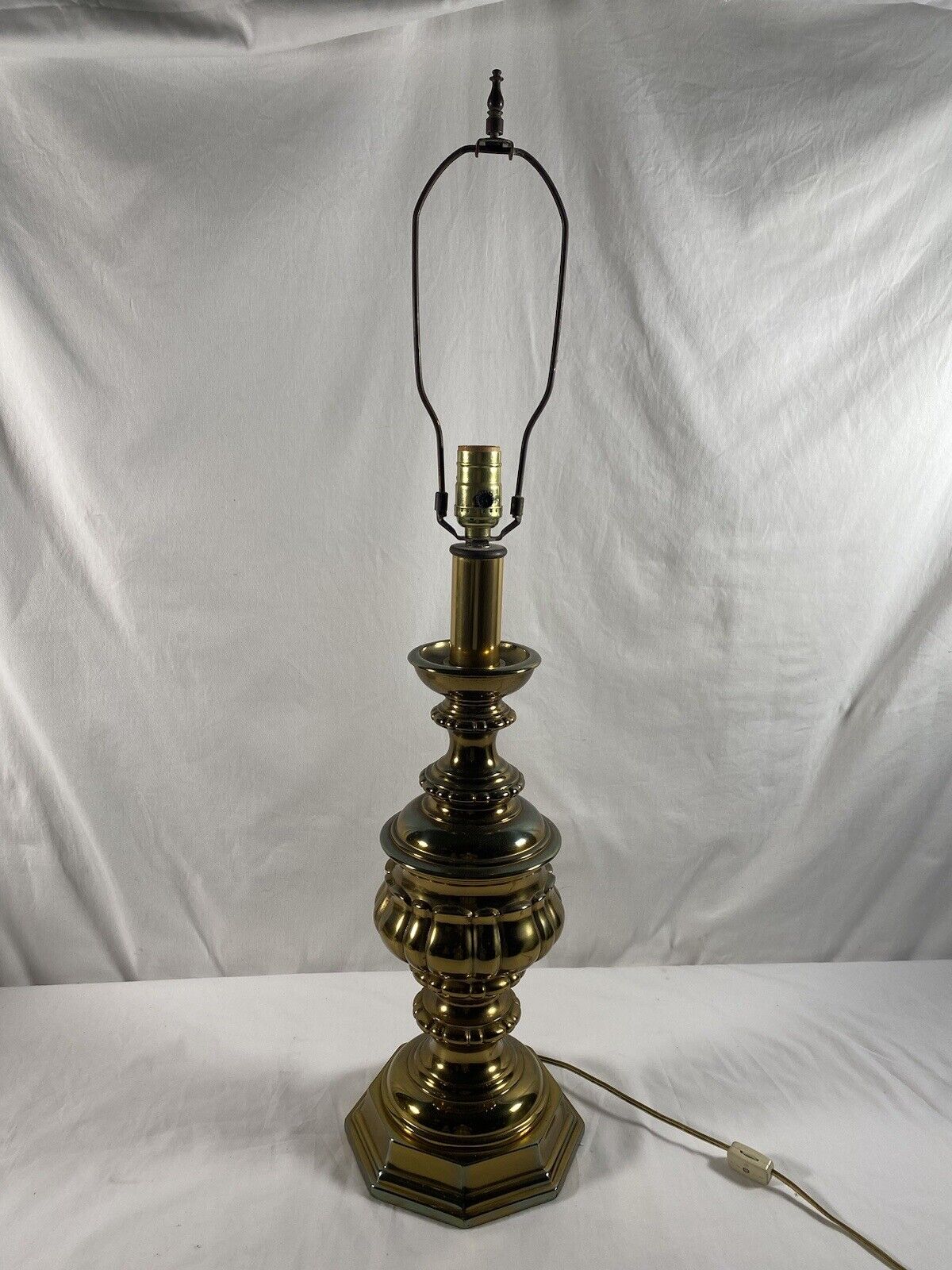 Vintage Heavy Large Brass Table Lamp 32” Tall  #121