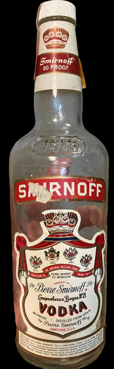 Vintage Smirnoff Vodka Bottle 4/5 Quart Rare