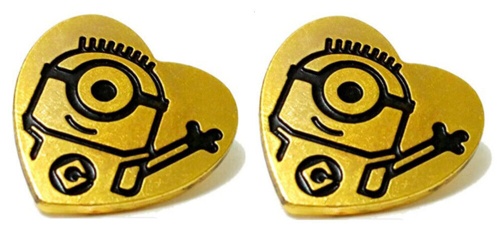 New Despicable Me 4 Minions Movie 2024 Gold Love Heart Stuart Full Pin Gift Set