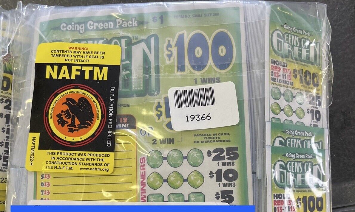 NEW pull tickets Gems Of Green Flash- Seal Card Tabs