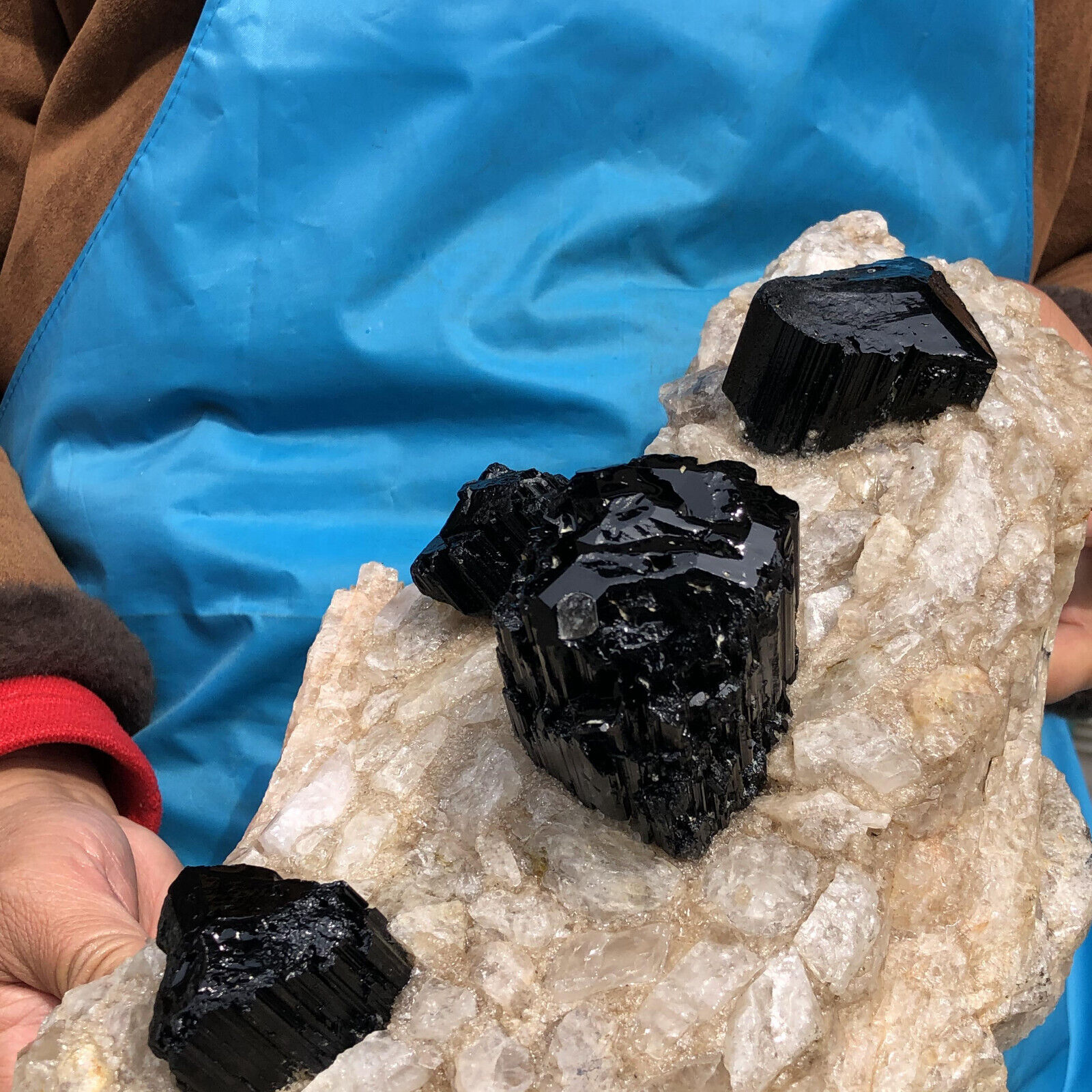 12.76LB Natural black tourmaline quartz crystal rough mineral specimens healing