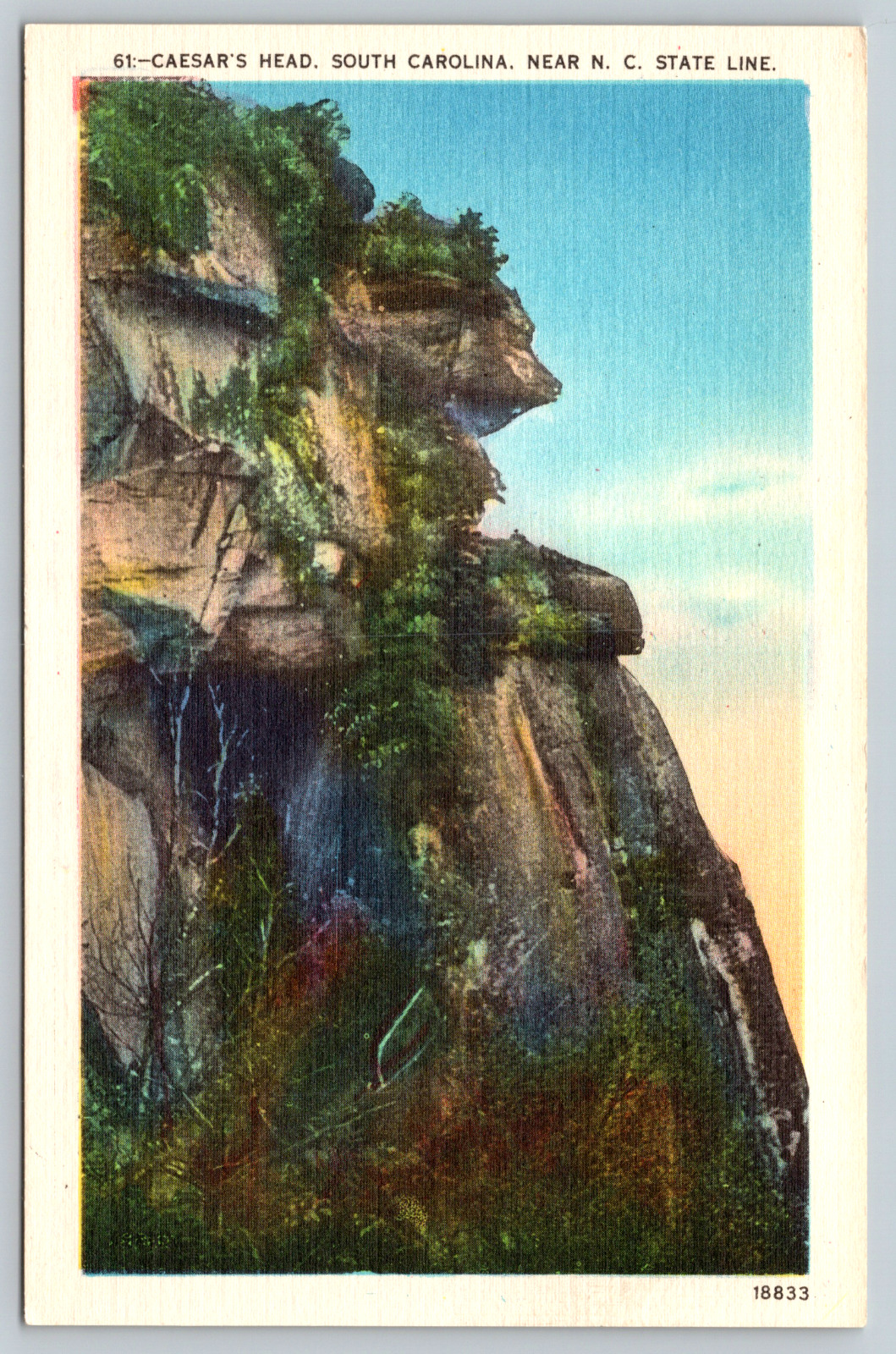 c1940s Caesar's Head South Carolina NC State Line Vintage Postcard