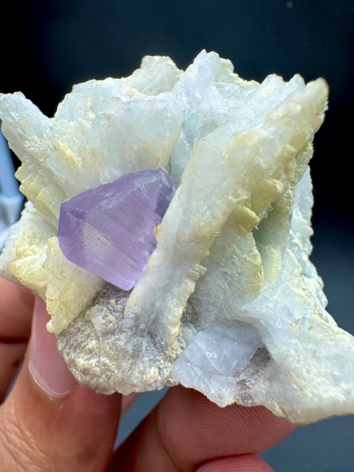 82 Gram Purple Kunzite Crystal With Albite Combine @ Mineral Specimens