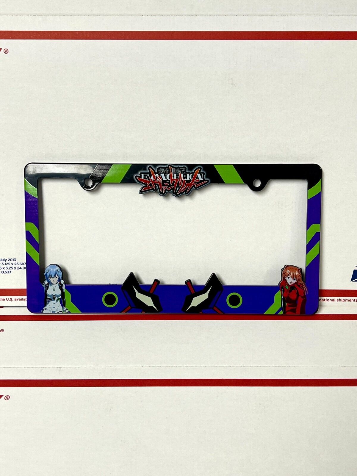 Neon Genesis Evangelion License Plate Frame featuring Asuka and Rei