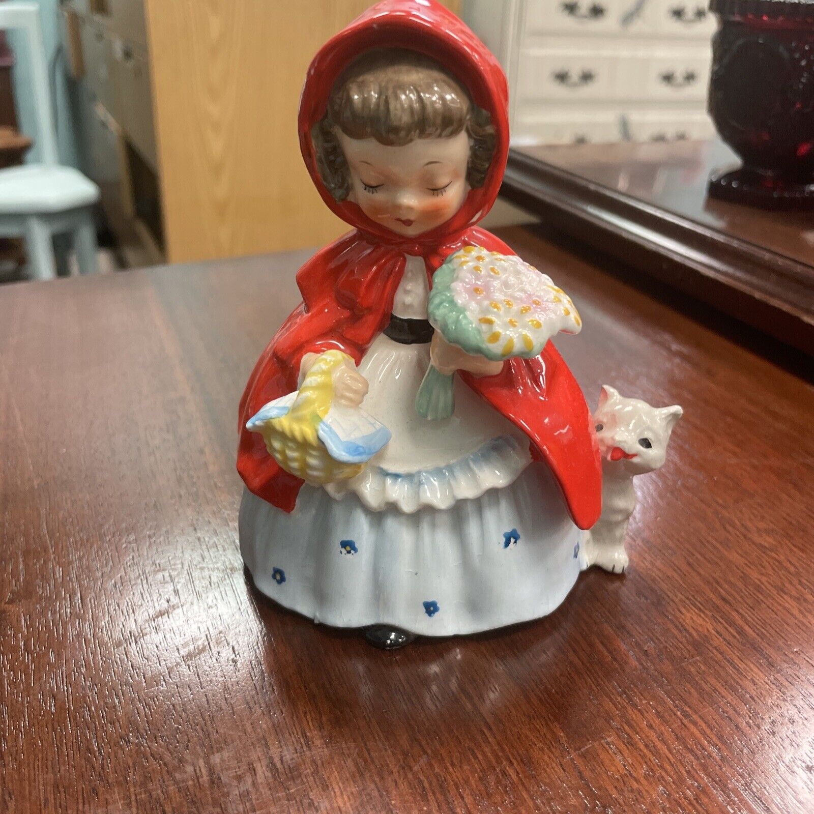 Vintage Napco Little Red Riding Hood Figurine  1950's
