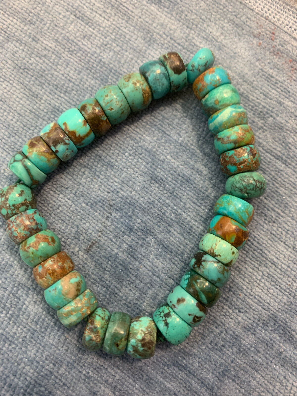 Excellent Tibetan Natural Turquoise Disc Beads Prayer Bracelet