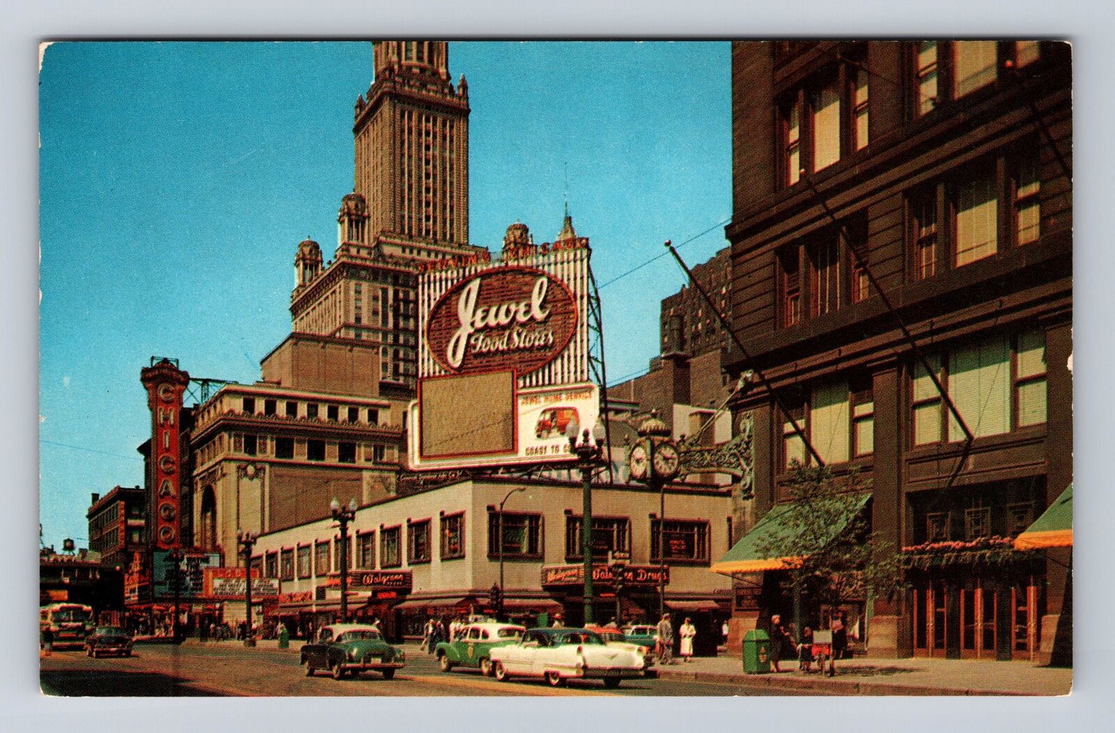 Chicago IL-Illinois, State & Randolph Street, Walgreens, Vintage Postcard