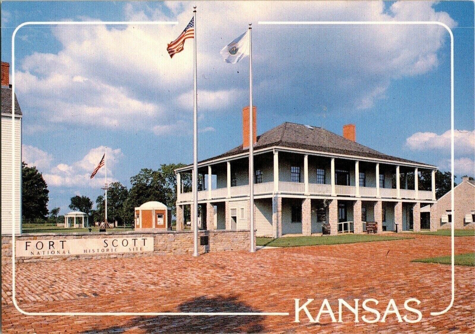 Fort Scott National Historic Site Military Fort Kansas John Avery Postcard Vtg