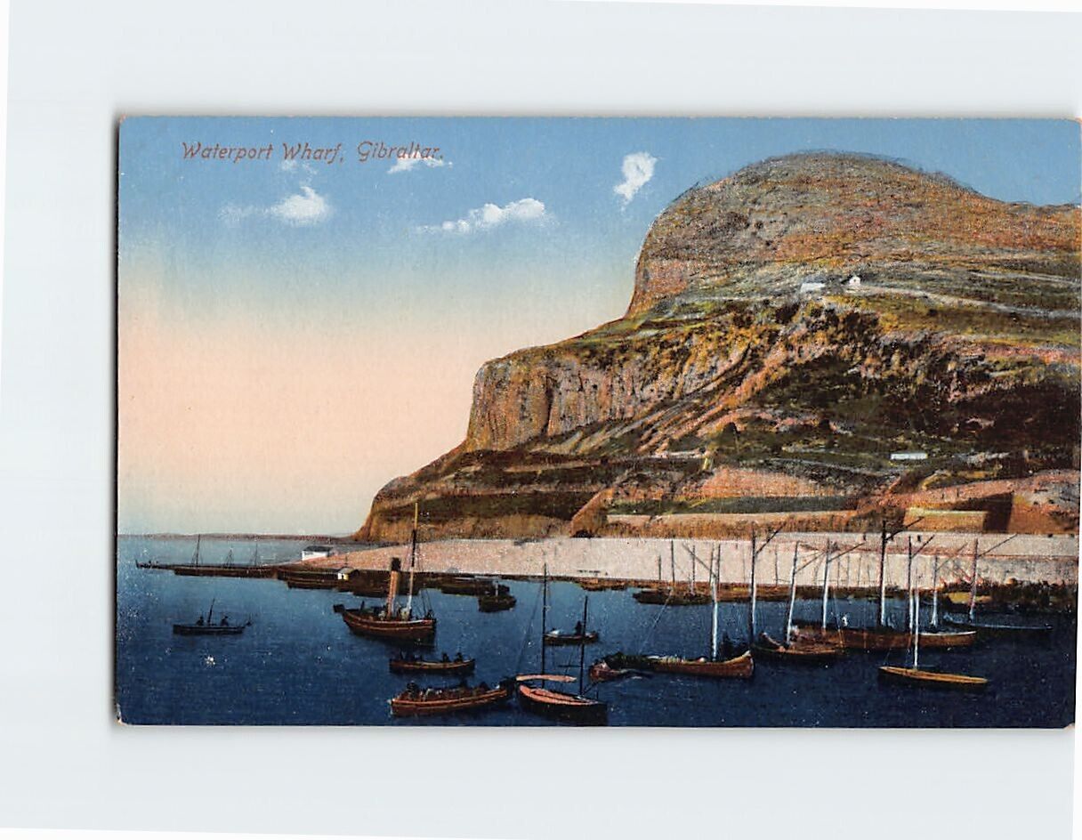 Postcard Waterport Wharf Gibraltar British Overseas Territory