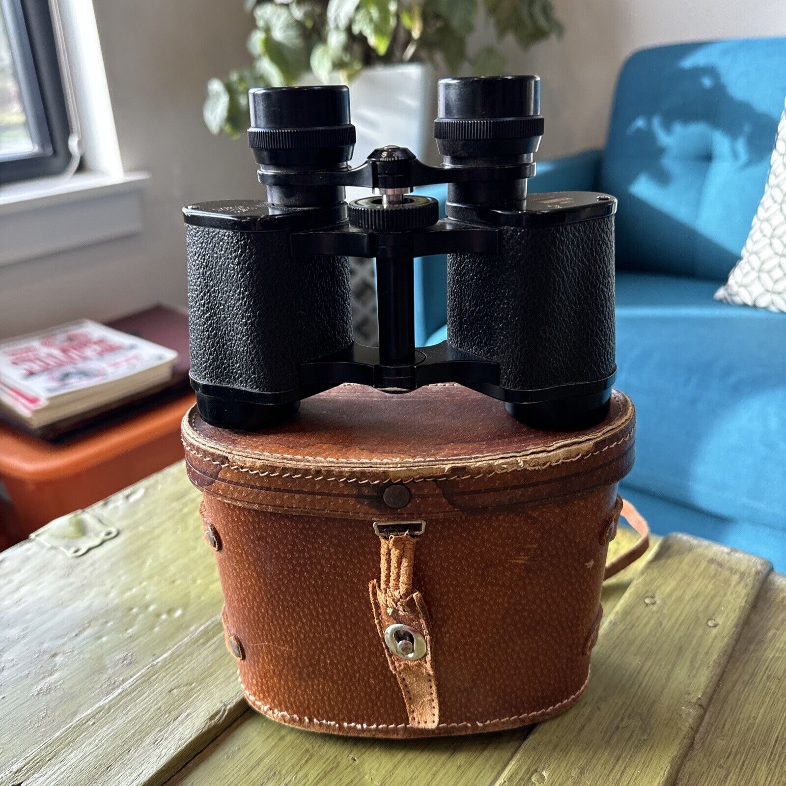 Vintage WWII Palomar 8x30 Coated Lens Field 7.5  Binoculars W/ Case No 171022