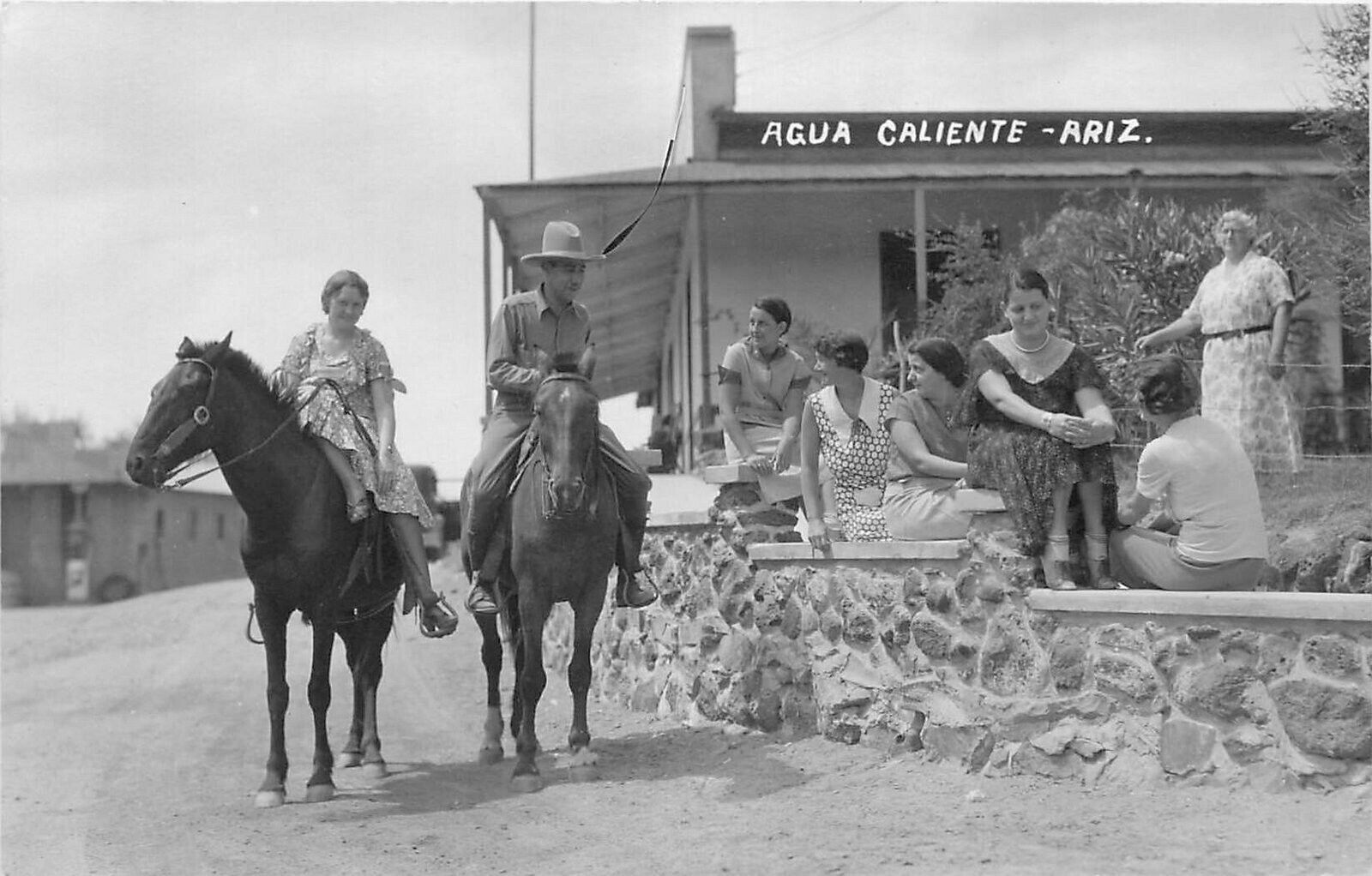 Postcard RPPC 1920s Arizona Agua Caliente Horse Back Riders AZ24-2121